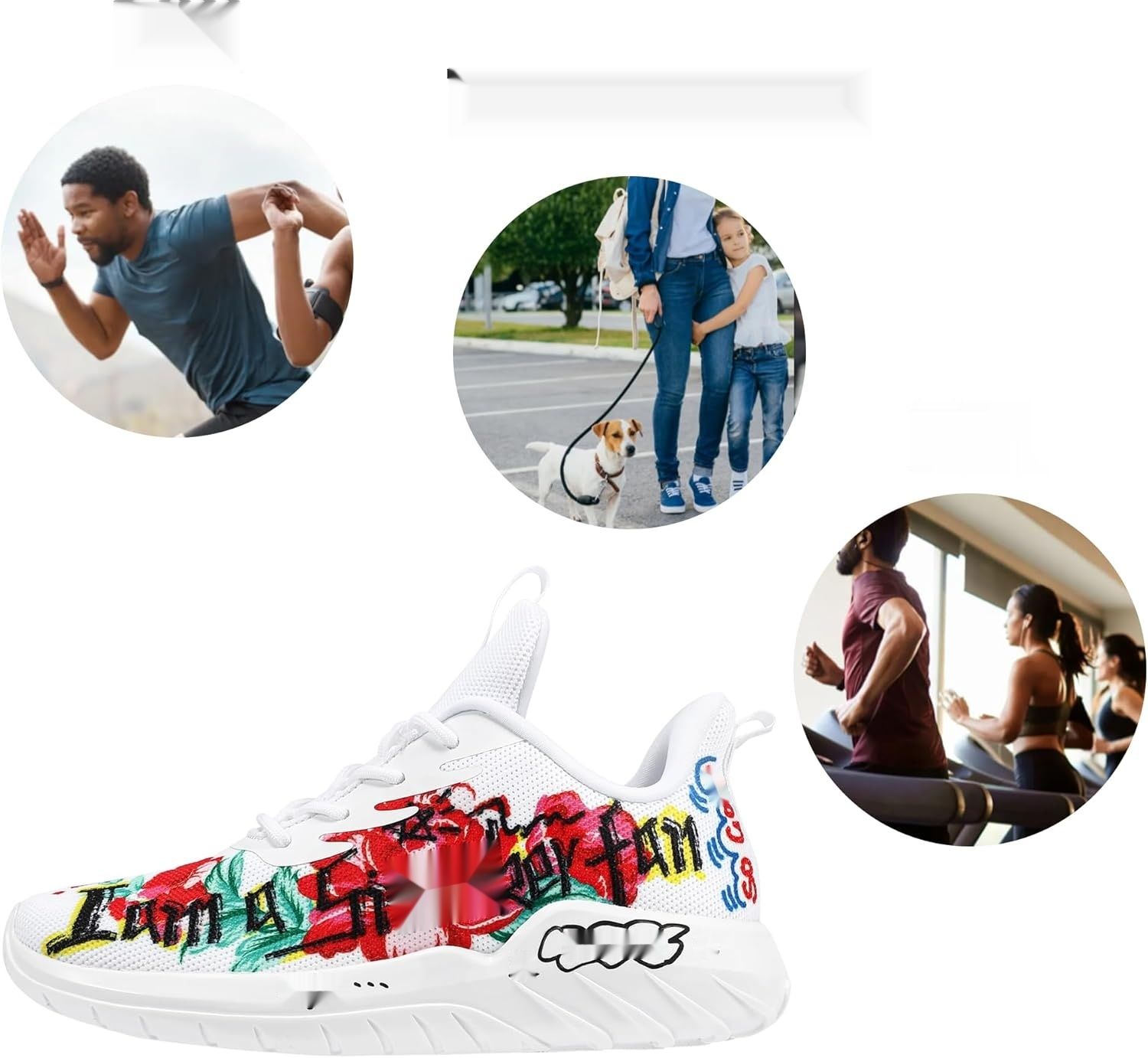 soulsfeng Męskie buty do biegania, lekkie, wygodne, oddychające, biały, 47.5 EU