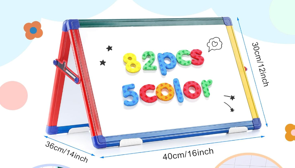 Dwustronna tablica magnetyczna Desktop Dry Erase Easel, mała tablica suchościeralna na biurko