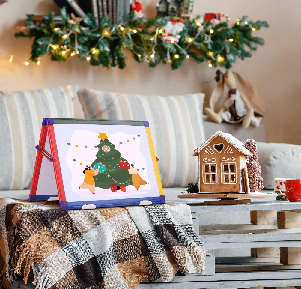 Dwustronna tablica magnetyczna Desktop Dry Erase Easel, mała tablica suchościeralna na biurko