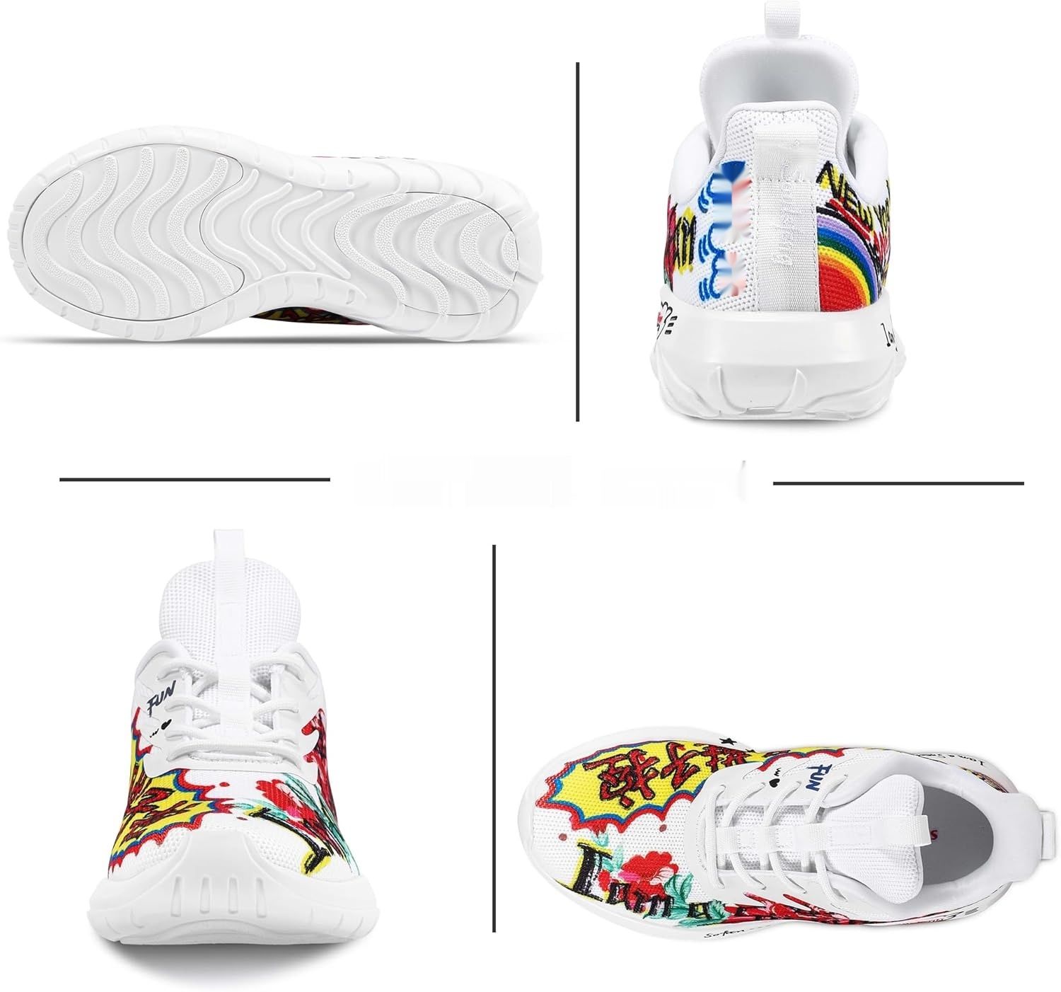 soulsfeng Męskie buty do biegania, lekkie, wygodne, oddychające, biały, 47.5 EU