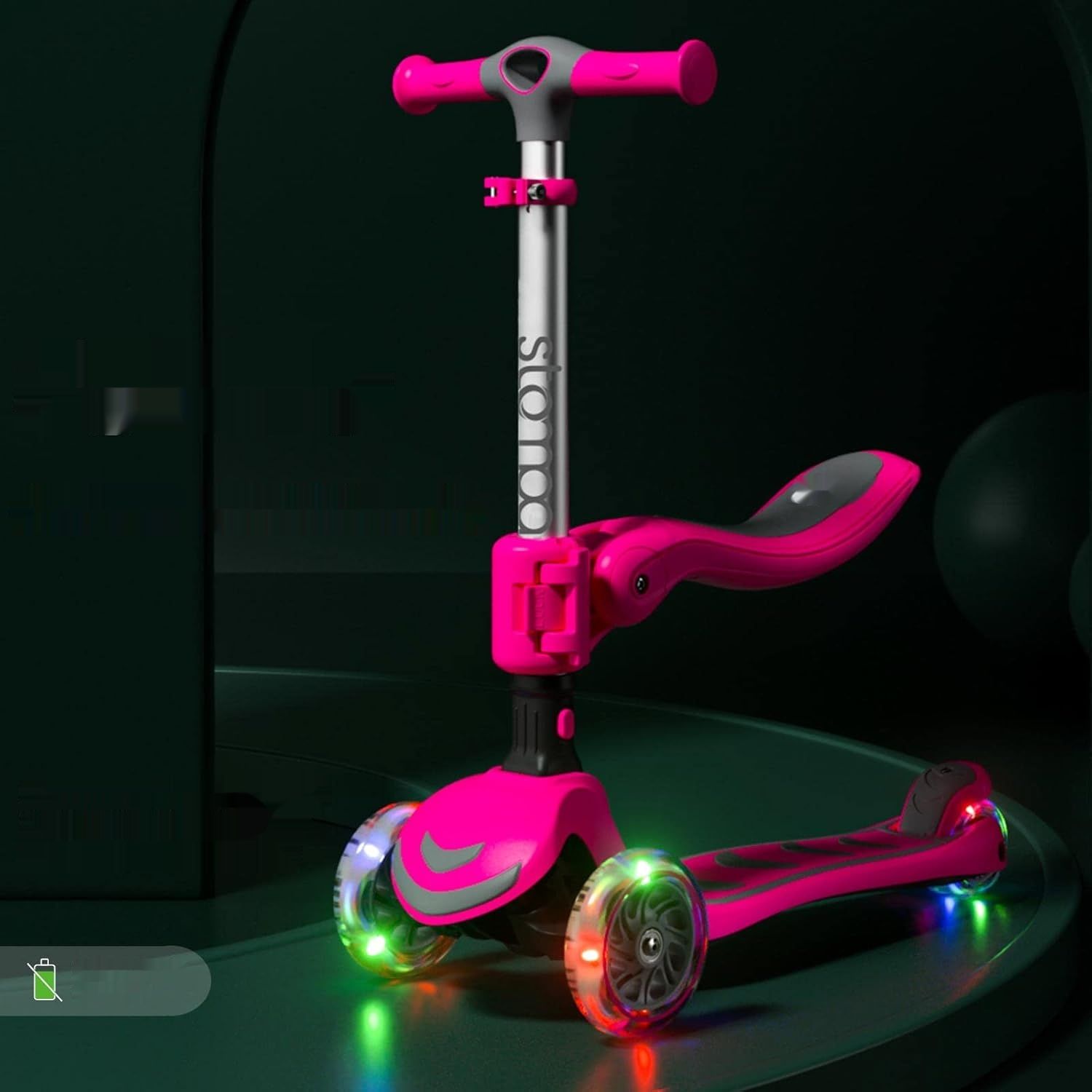 Stompa Kinder Roller 3 lata, składana hulajnoga LED, 3-8 lat
