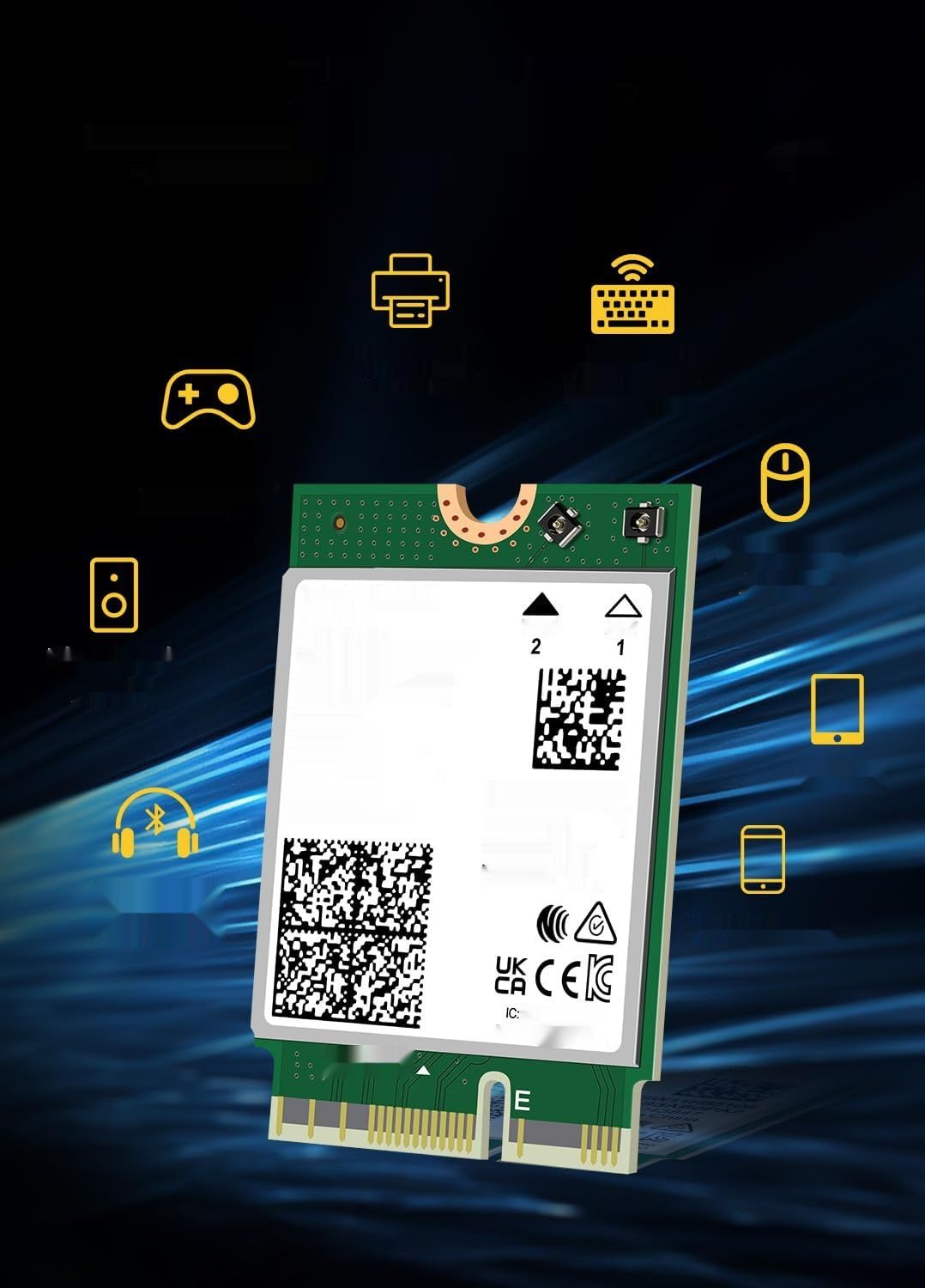 Karta WiFi 7 Intel BE200 NGW, Bluetooth 5.4, 5800Mbps M.2/NGFF, Windows/Linux.