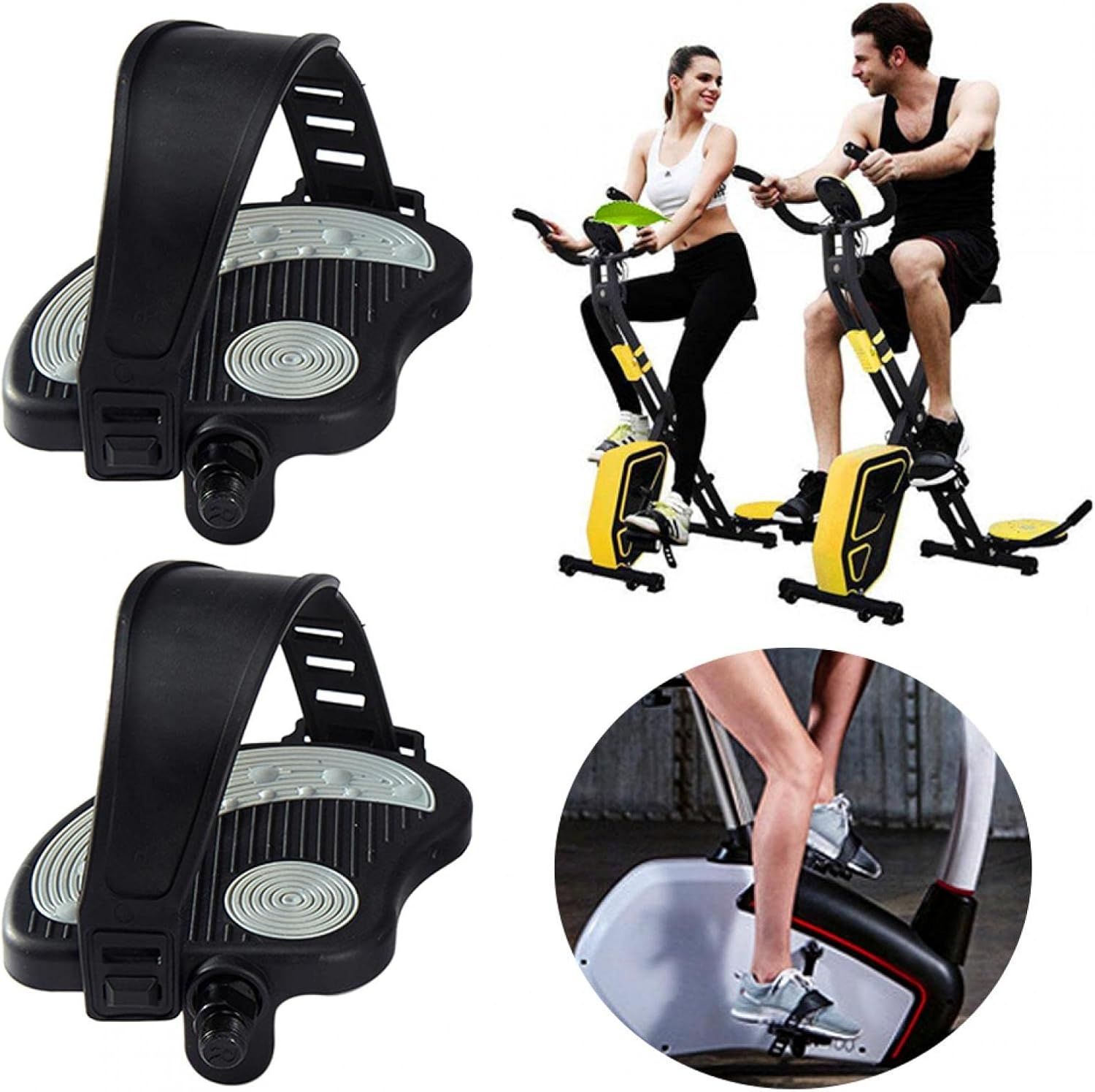Fiacvrs pedały rowerowe do roweru treningowego, spinningowego 1/2&quot; lub 9/16&quot;.