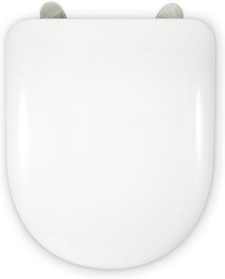 KOMPATYBILNA DESKA SEDESOWA | SPECJALNY DŁUGI ZAWIAS INOX | KSZTAŁT D U | REGULOWANY I ZDEJMOWANY | ŁATWA INSTALACJA | BARDZO TRWAŁA DESKA SEDESOWA | BIAŁA | 43 x 36 x 5 cm