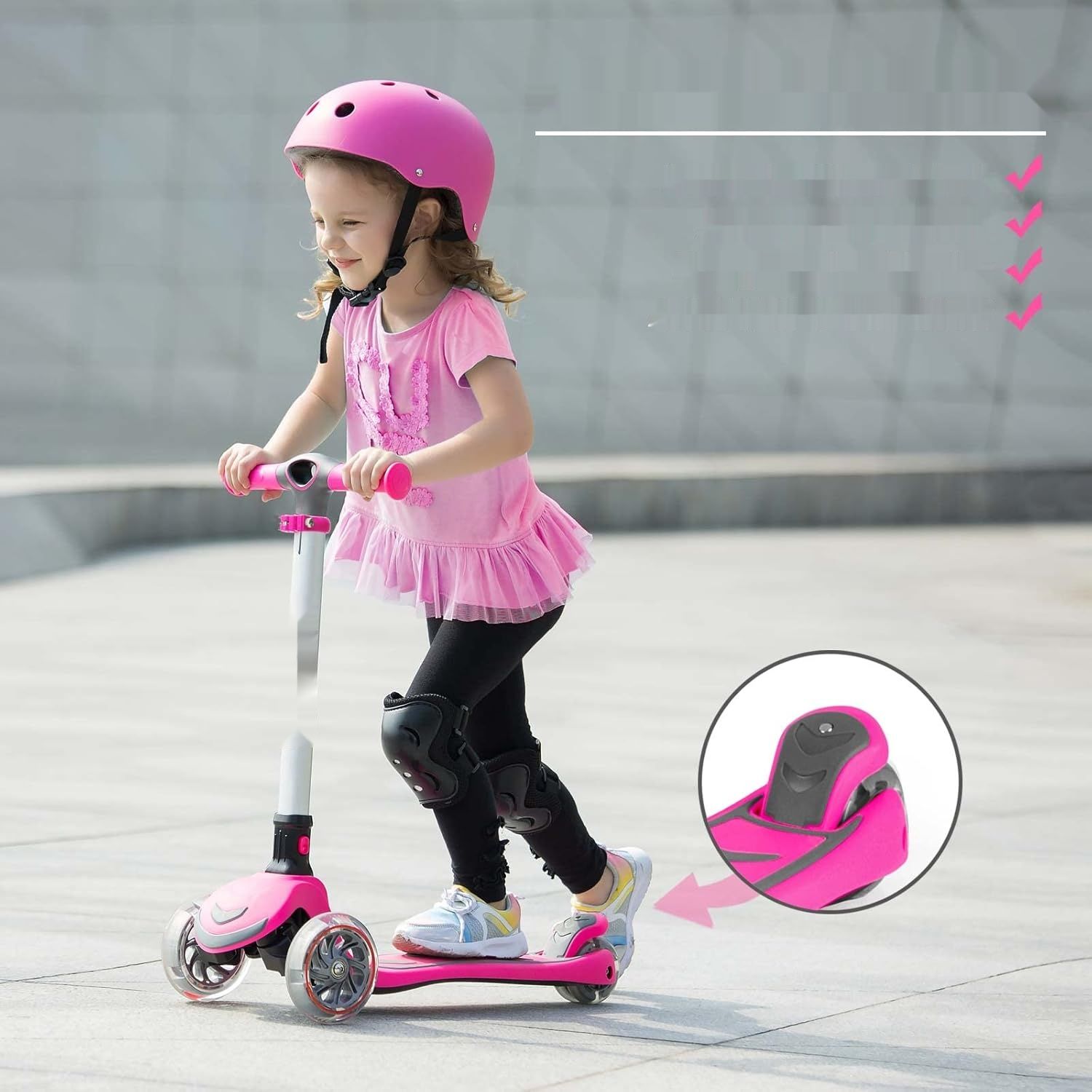 Stompa Kinder Roller 3 lata, składana hulajnoga LED, 3-8 lat