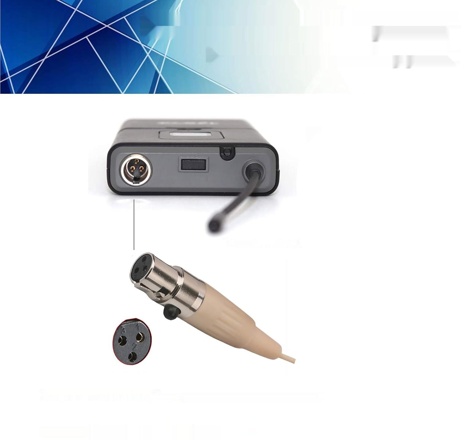 Słuchawki Sujeetec z mikrofonem do nadajników AKG Samson - Mini XLR TA3F Plug