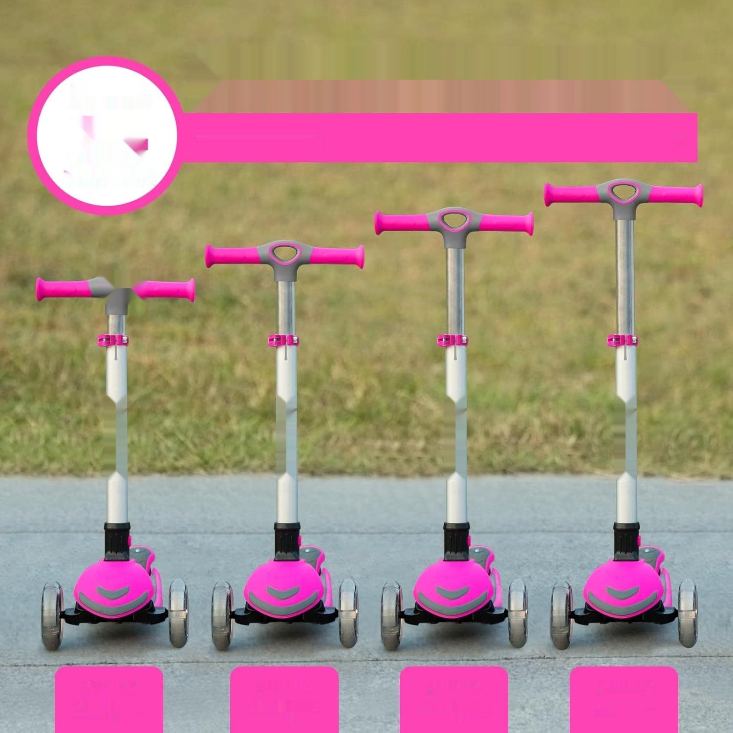 Stompa Kinder Roller 3 lata, składana hulajnoga LED, 3-8 lat