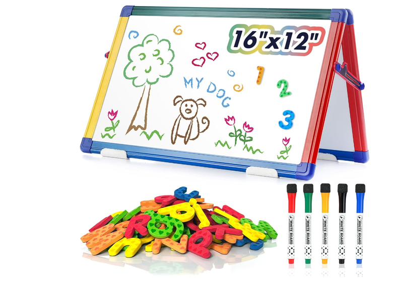 Dwustronna tablica magnetyczna Desktop Dry Erase Easel, mała tablica suchościeralna na biurko