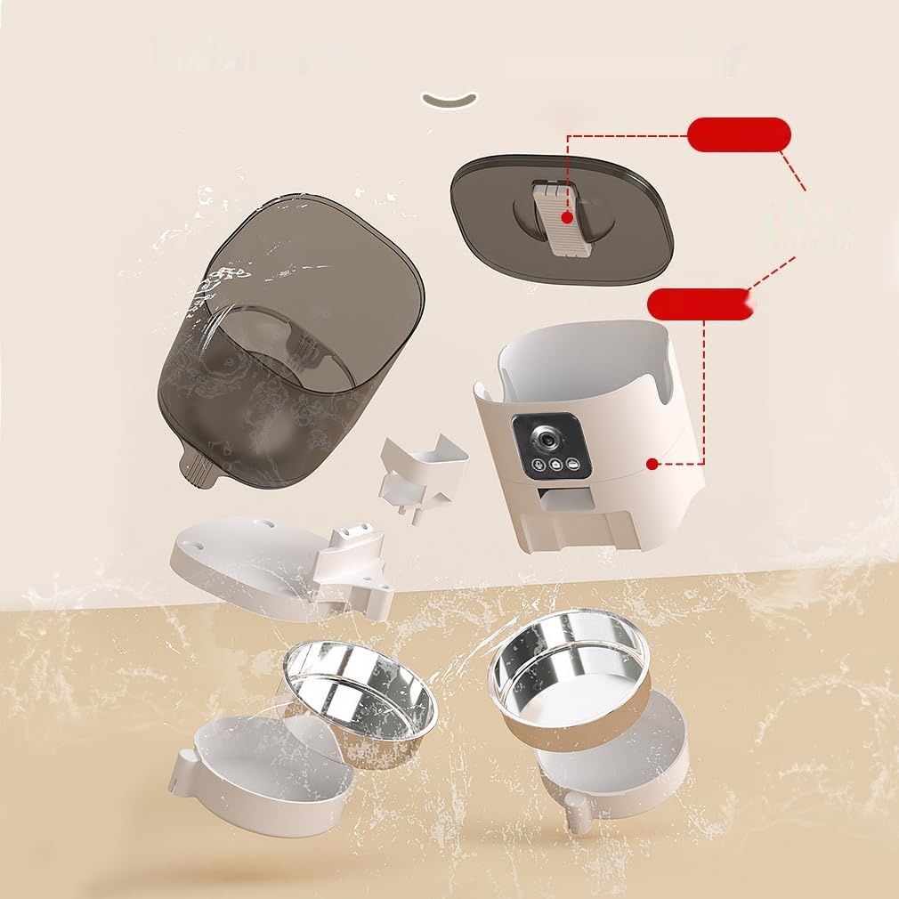 Inteligentny Podajnik Karmy dla Zwierząt 7L 2.4G WiFi APP Kamera HD 1080p