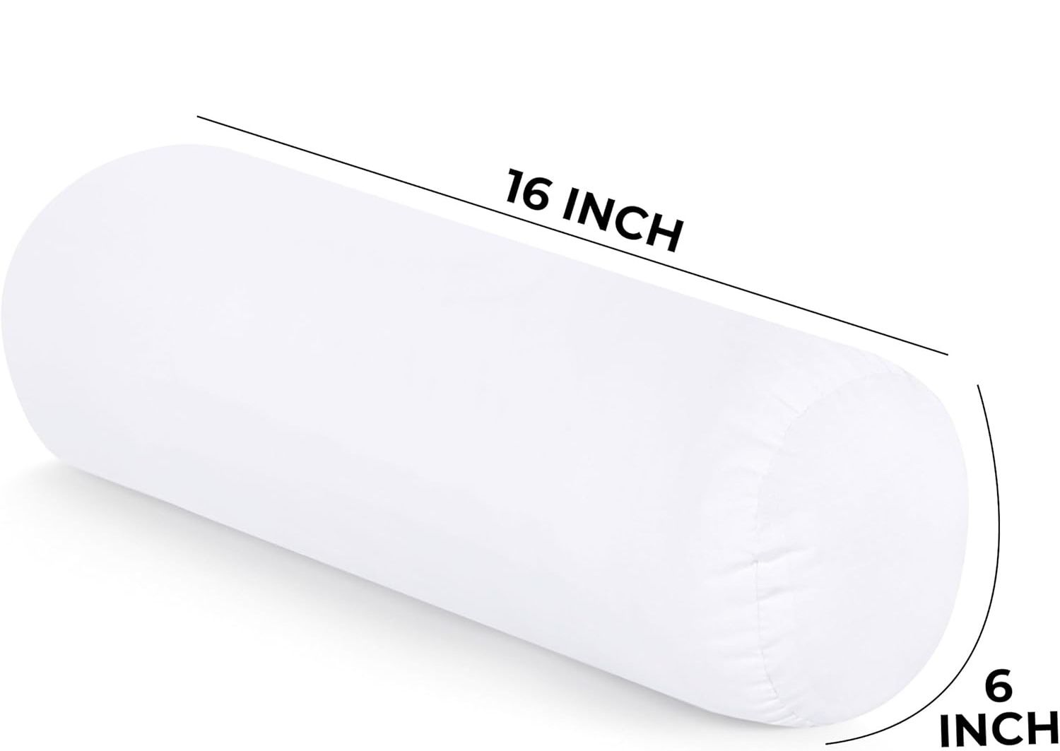 Utopia Bedding Zestaw 2 rolek pod kark 15 x 40 cm, poduszka kolano, biały