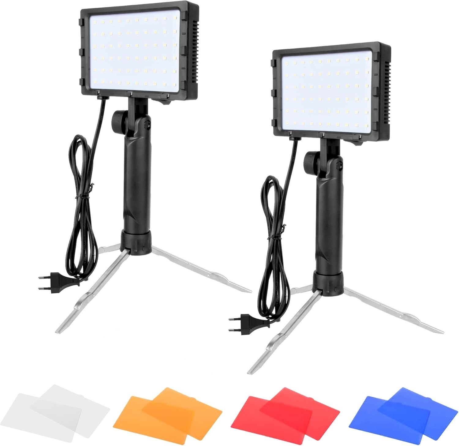 EMART Zestaw 2 Lamp LED do Fotografii 5500 K z Wtyczką EU
