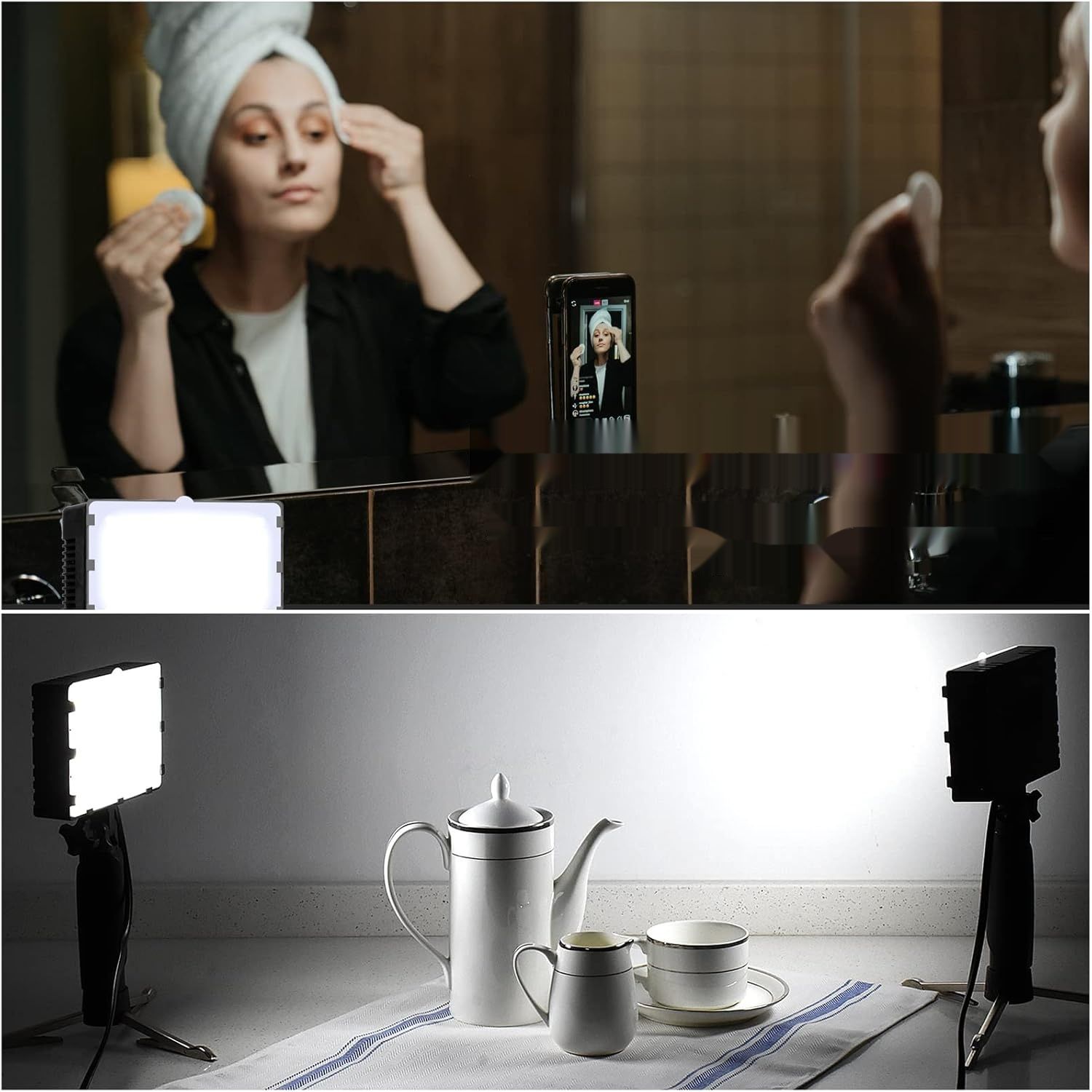 EMART Zestaw 2 Lamp LED do Fotografii 5500 K z Wtyczką EU