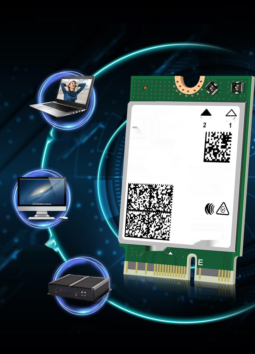 Karta WiFi 7 Intel BE200 NGW, Bluetooth 5.4, 5800Mbps M.2/NGFF, Windows/Linux.