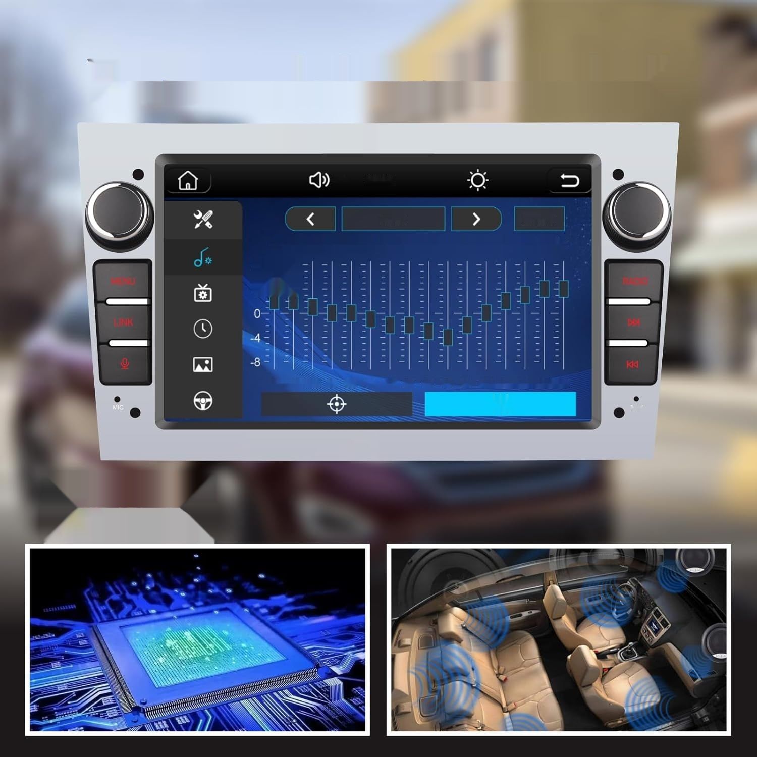 YZKONG Radio do Opel Antara Corsa Vivaro Combo Zafira, Double DIN.