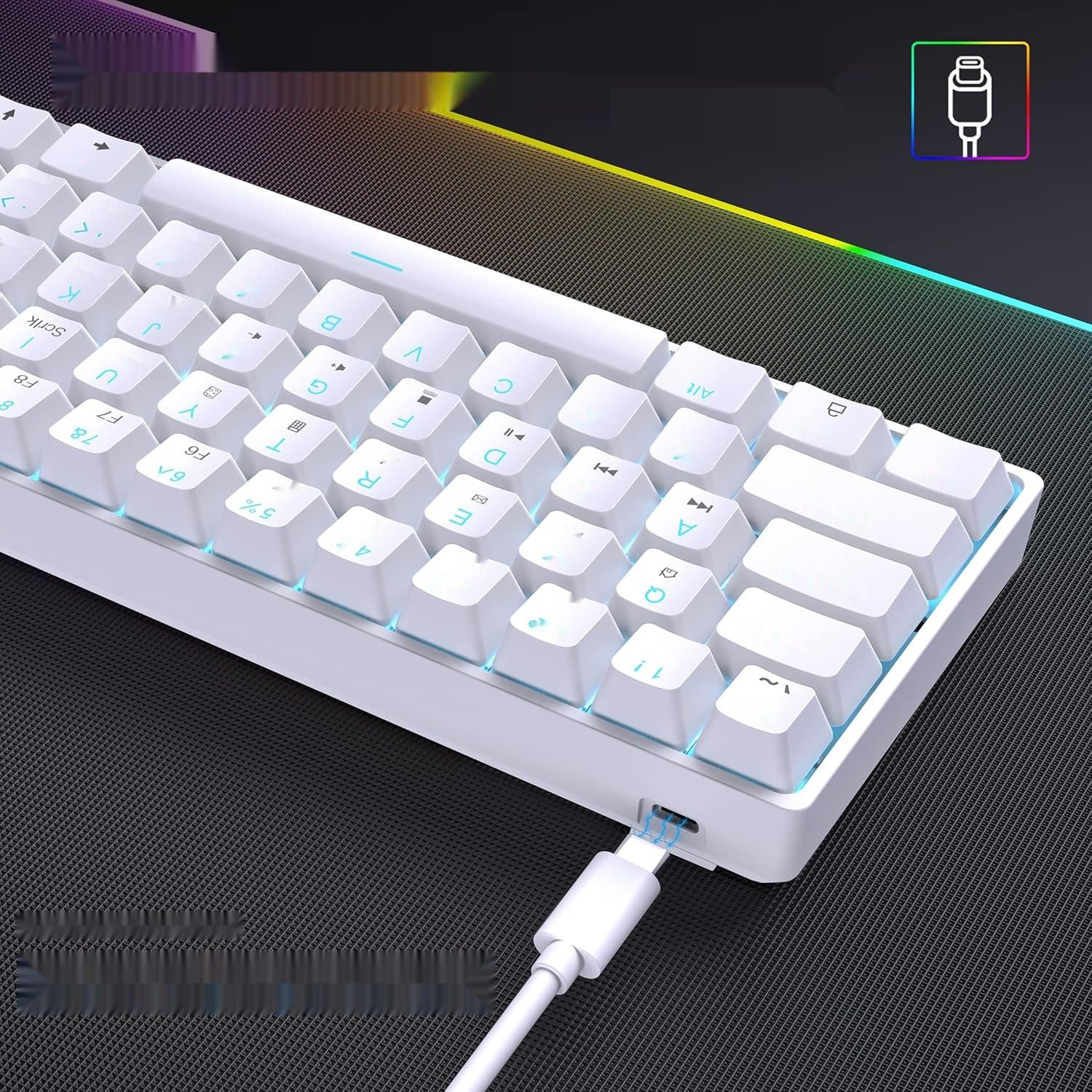 Klawiatura Dierya DK61se, 60%, czerwony przełącznik, Anti-Ghosting, USB-C