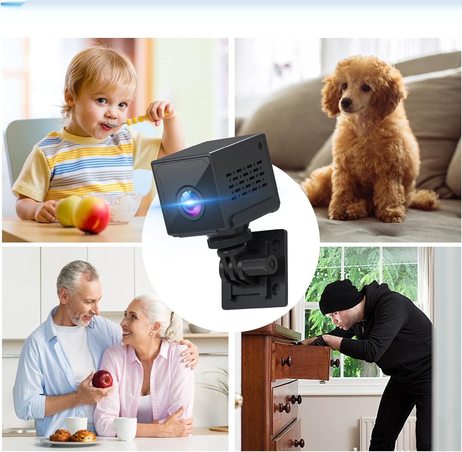 &quot;KINGDANS Mini kamera, 2K HD kamera monitorująca, kamera Wi-Fi