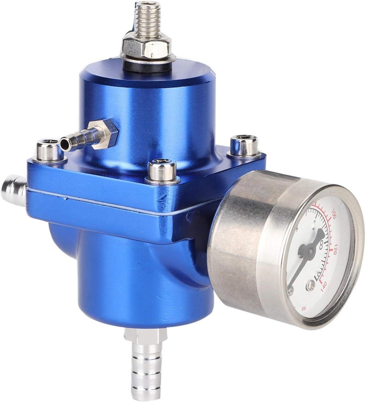 Uniwersalny regulator ciśnienia FPR, aluminiowy, 0-140 psi (Niebieski)