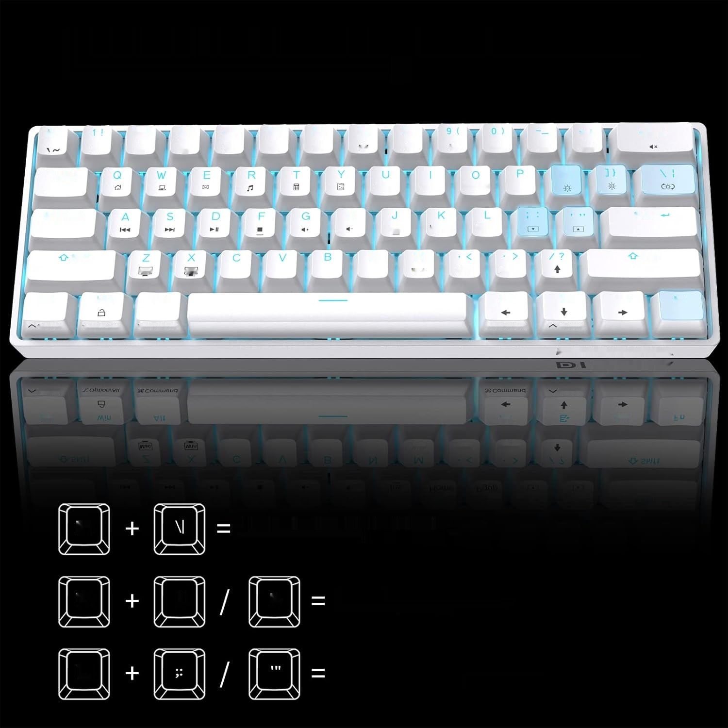 Klawiatura Dierya DK61se, 60%, czerwony przełącznik, Anti-Ghosting, USB-C