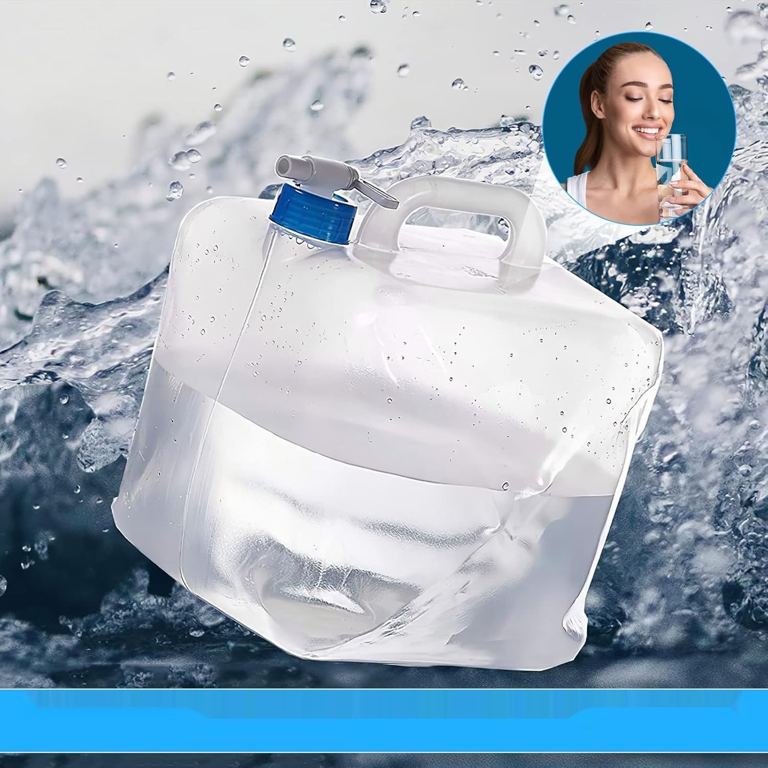 Niaetuto 4 x 10 L Kanister na wodę, składany, kranik, BPA-free