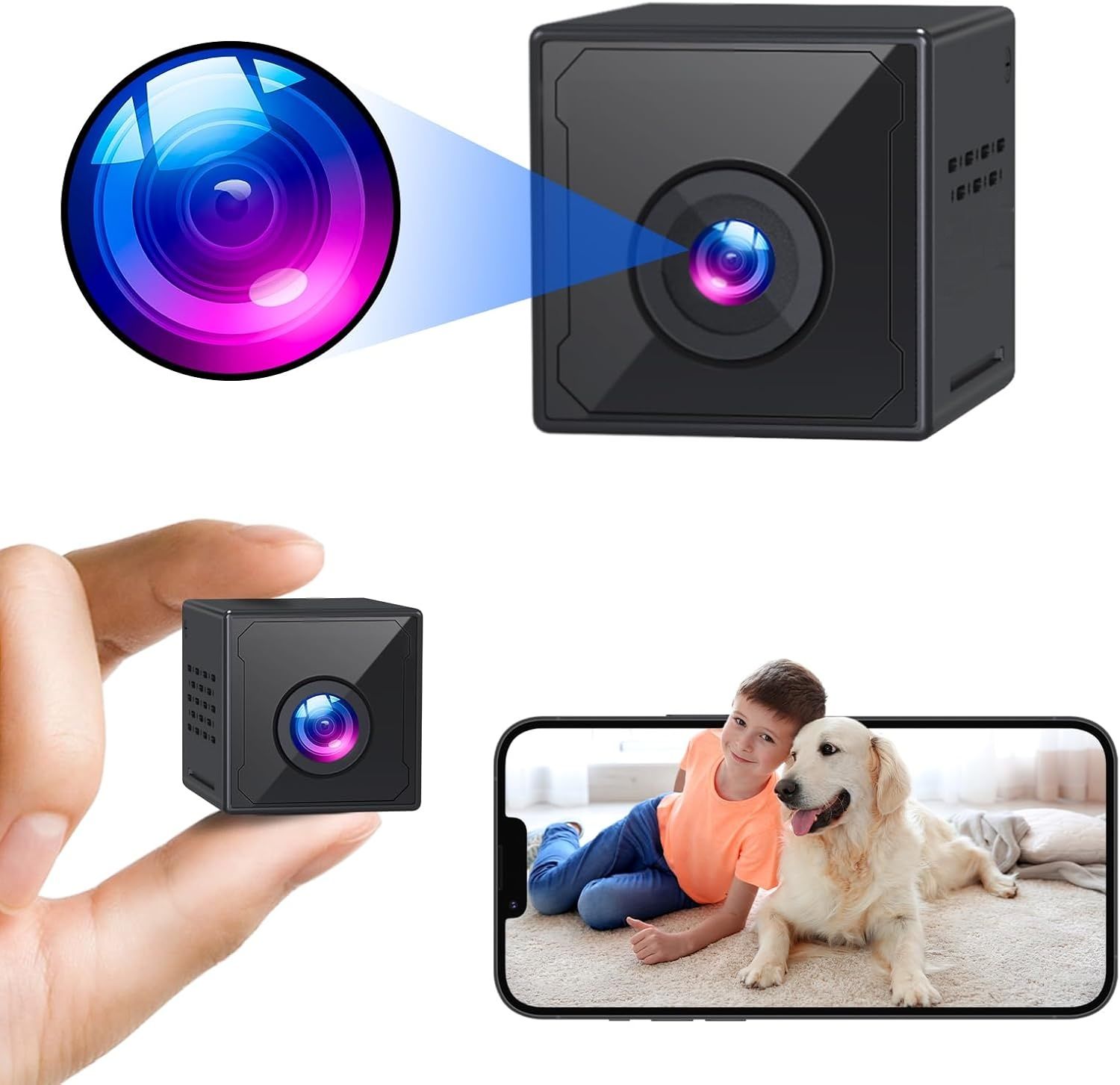 &quot;KINGDANS Mini kamera, 2K HD kamera monitorująca, kamera Wi-Fi
