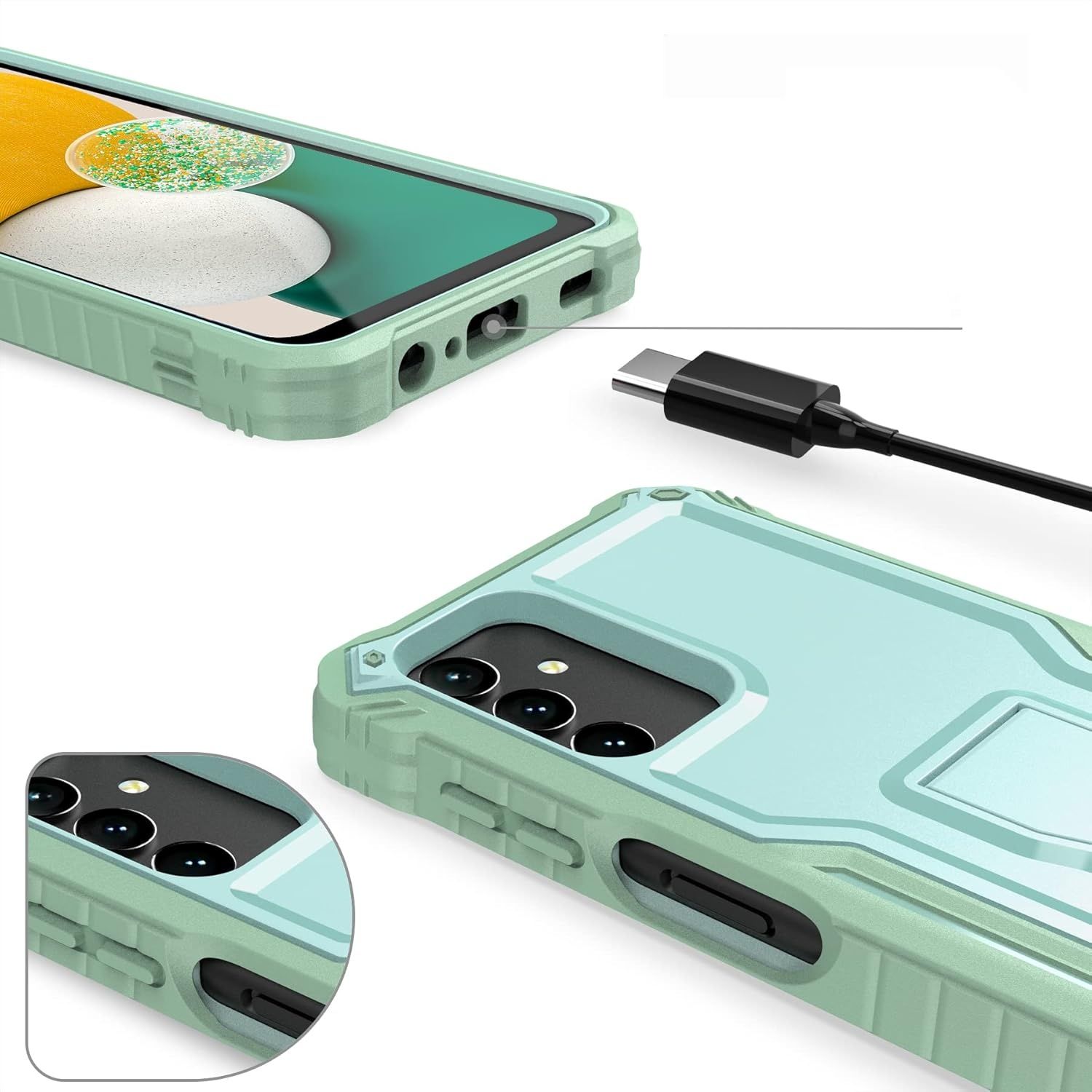 ExoGuard Etui Samsung Galaxy A13 Wstrząsoodporne Stojak (Zielony)