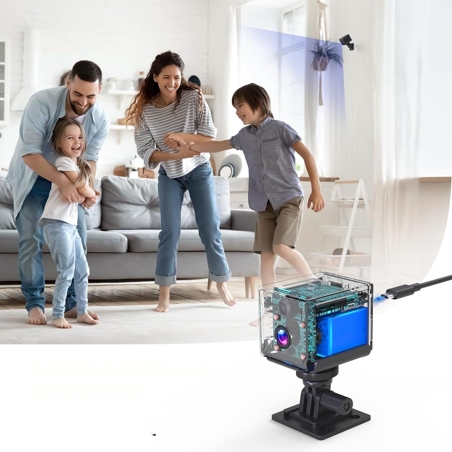 &quot;KINGDANS Mini kamera, 2K HD kamera monitorująca, kamera Wi-Fi
