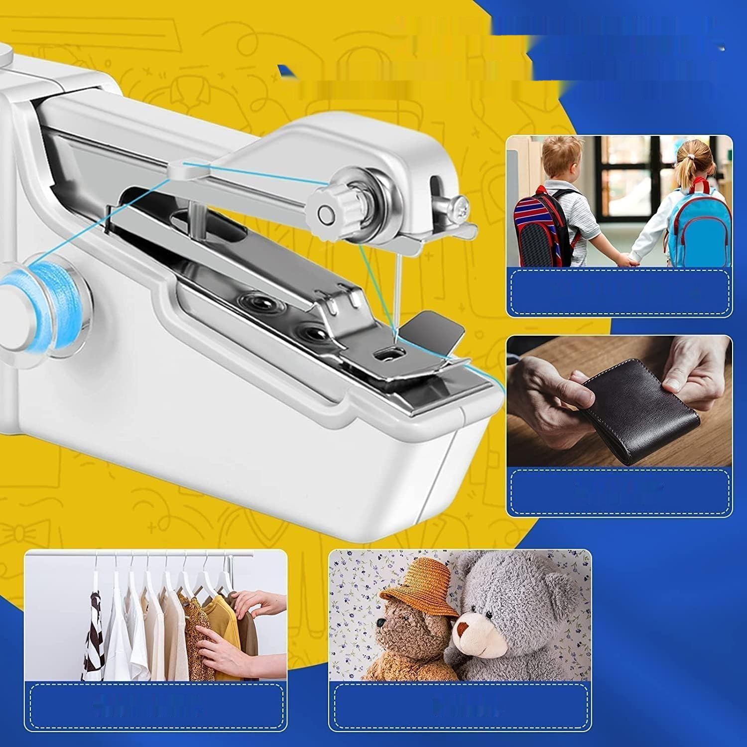 Mini ręczna maszyna do szycia, elektryczna, idealna dla początkujących.