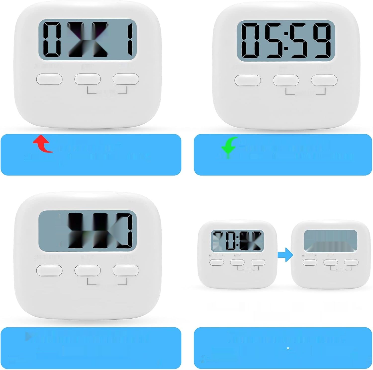 Zestaw 2 minutników cyfrowych Zegar kuchenny LCD z alarmem do gotowania.