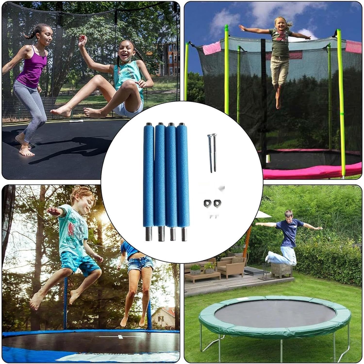 Wymienne drążki do trampoliny zapewniają bezpieczeństwo Twojego dziecka