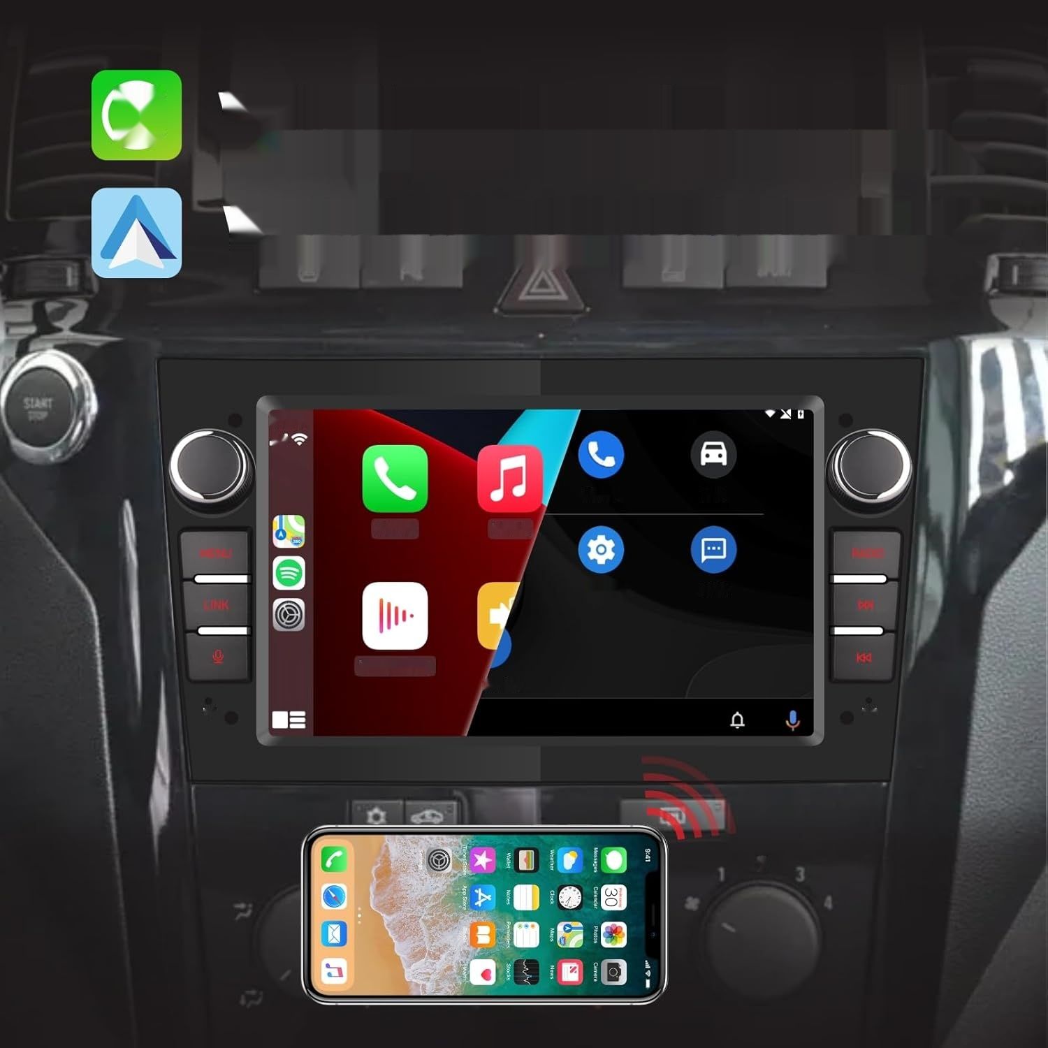 YZKONG Radio do Vauxhall - CarPlay, Android Auto, Bluetooth, USB, Ekran Dotykowy.