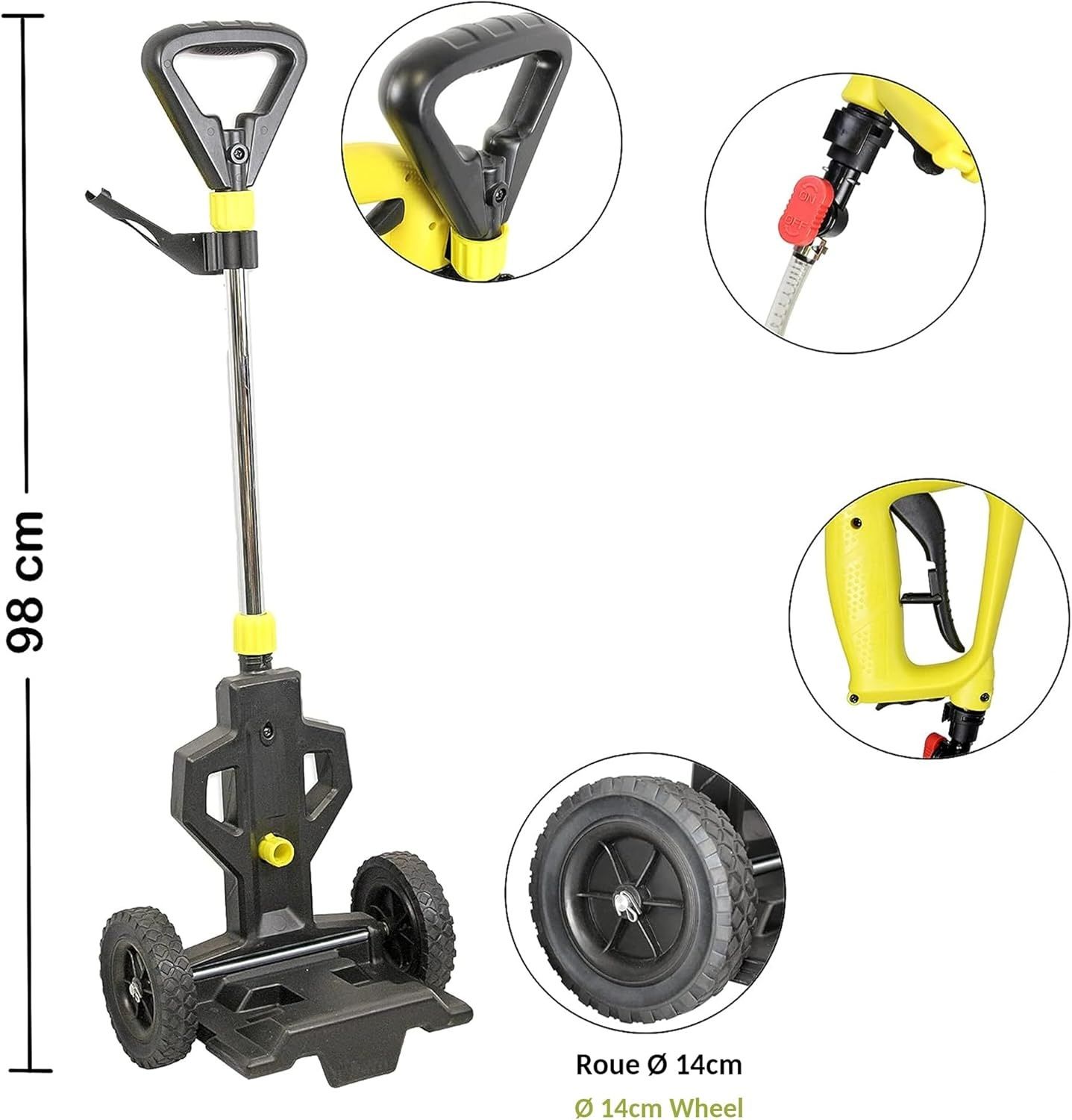Elektryczny opryskiwacz 16L Zbiornik, Bateria litowo-jonowa, Dysza 40 cm