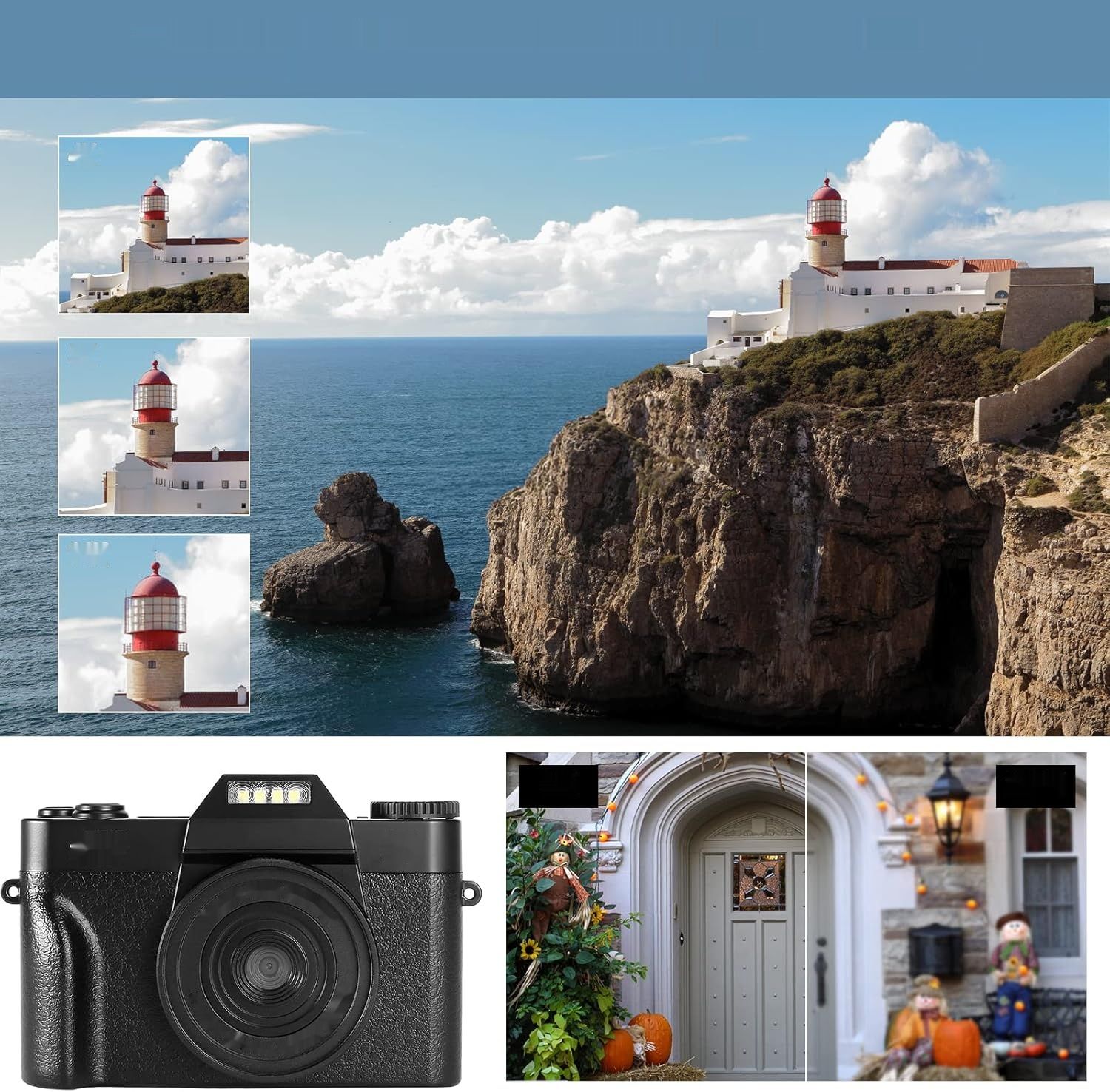 4K aparat 56MP 32GB z 3&quot; obrotowym ekranem i lampą błyskową.