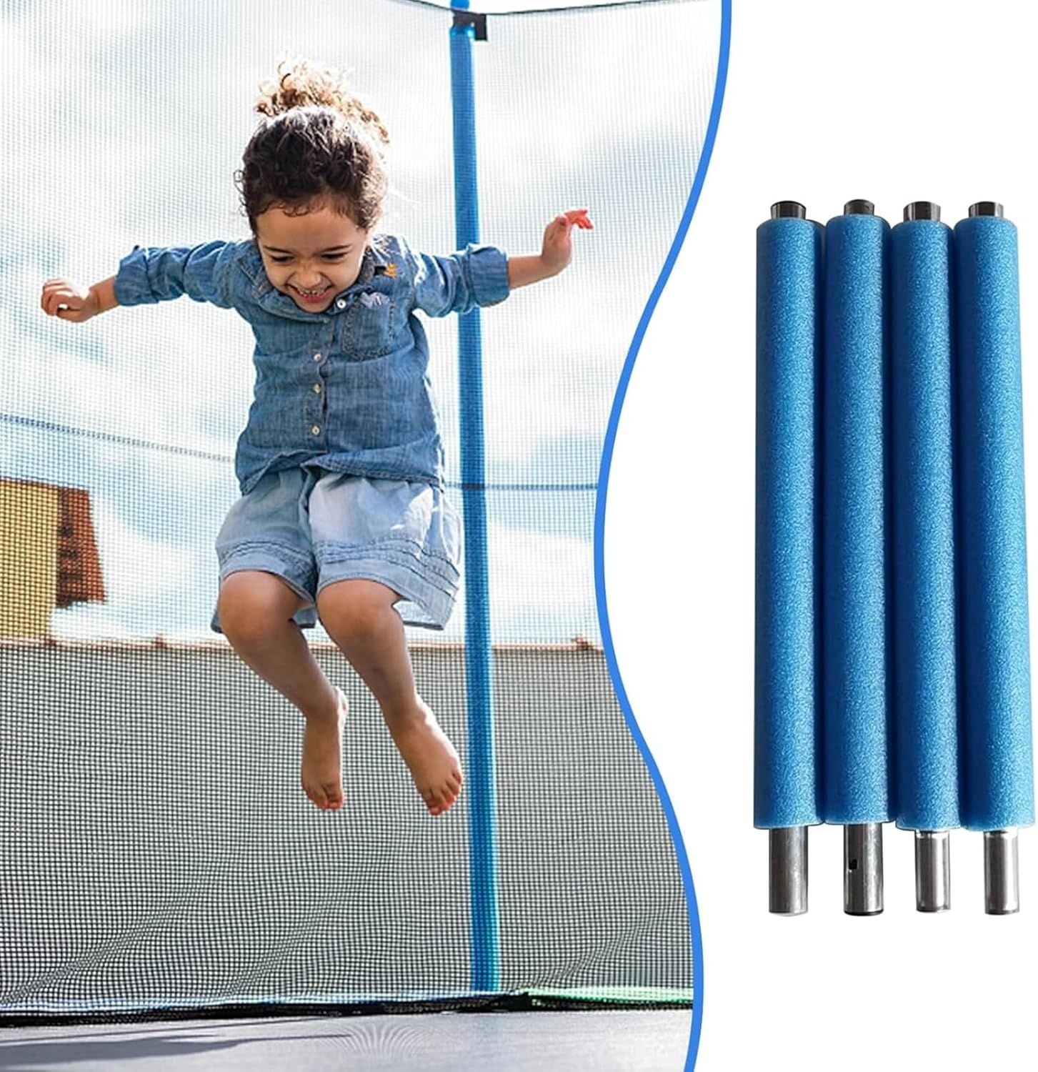 Wymienne drążki do trampoliny zapewniają bezpieczeństwo Twojego dziecka