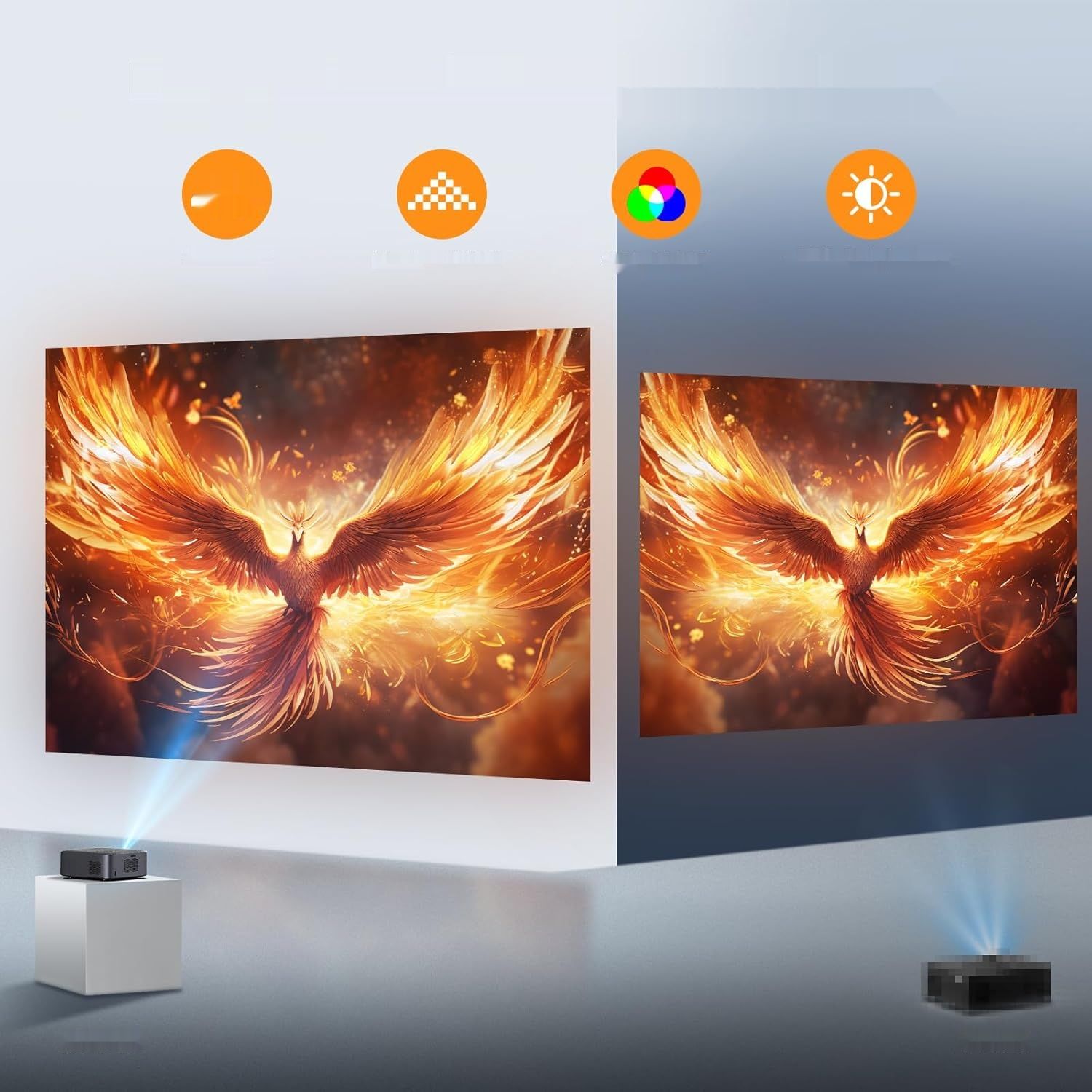 Projektor 4K 20000L 600ANSI 5G WiFi Bluetooth 1080P HD 300&quot; Elektryczny.