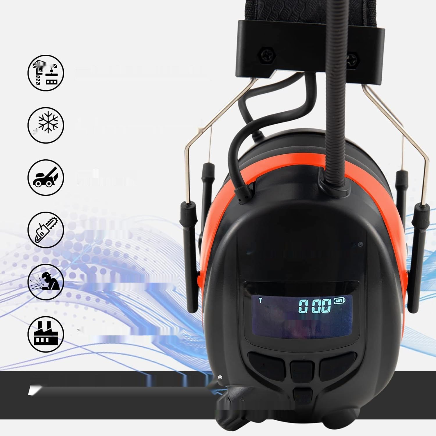 PROTEAR nauszniki ochronne z radiem DAB/DAB+/FM/Bluetooth 5.3, słuchawki bezprzewodowe