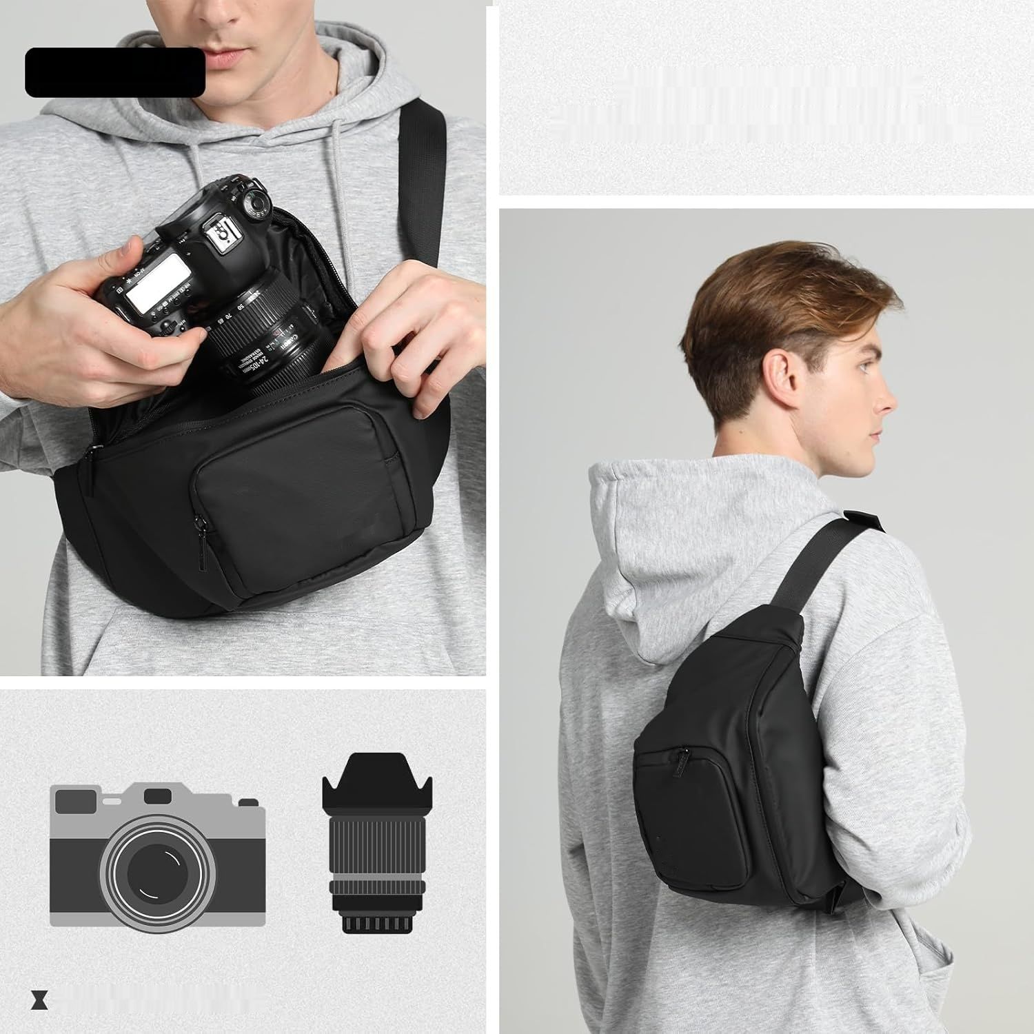 Cwatcun wodoodporna torba na aparat na ramię do Canon, Nikon, Sony, Fuji
