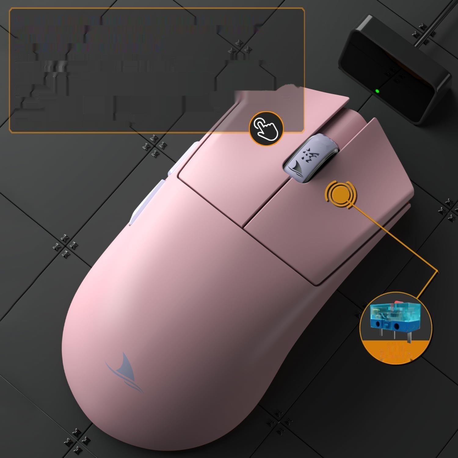 Darmoshark M3SPRO Mysz, 2.4G/USB-C/Bluetooth, 26KDPI, PAW3395, 54g, 5 przyciski
