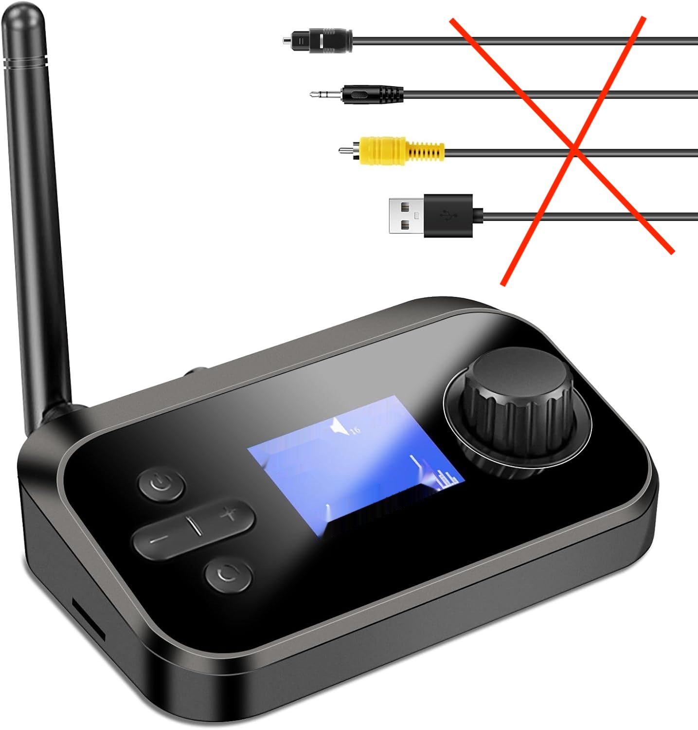 RUIZHI Bluetooth 5.3 2-w-1 Transmiter, niskie opóźnienia, 3.5mm AUX.
