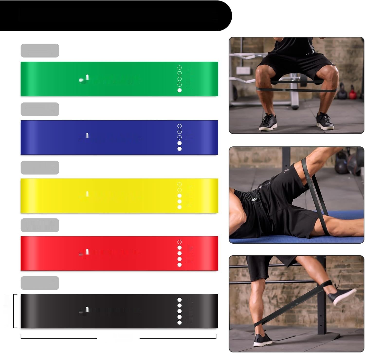 Odoland Zestaw taśm oporowych Gymnastikband 5 gum fitnessowych