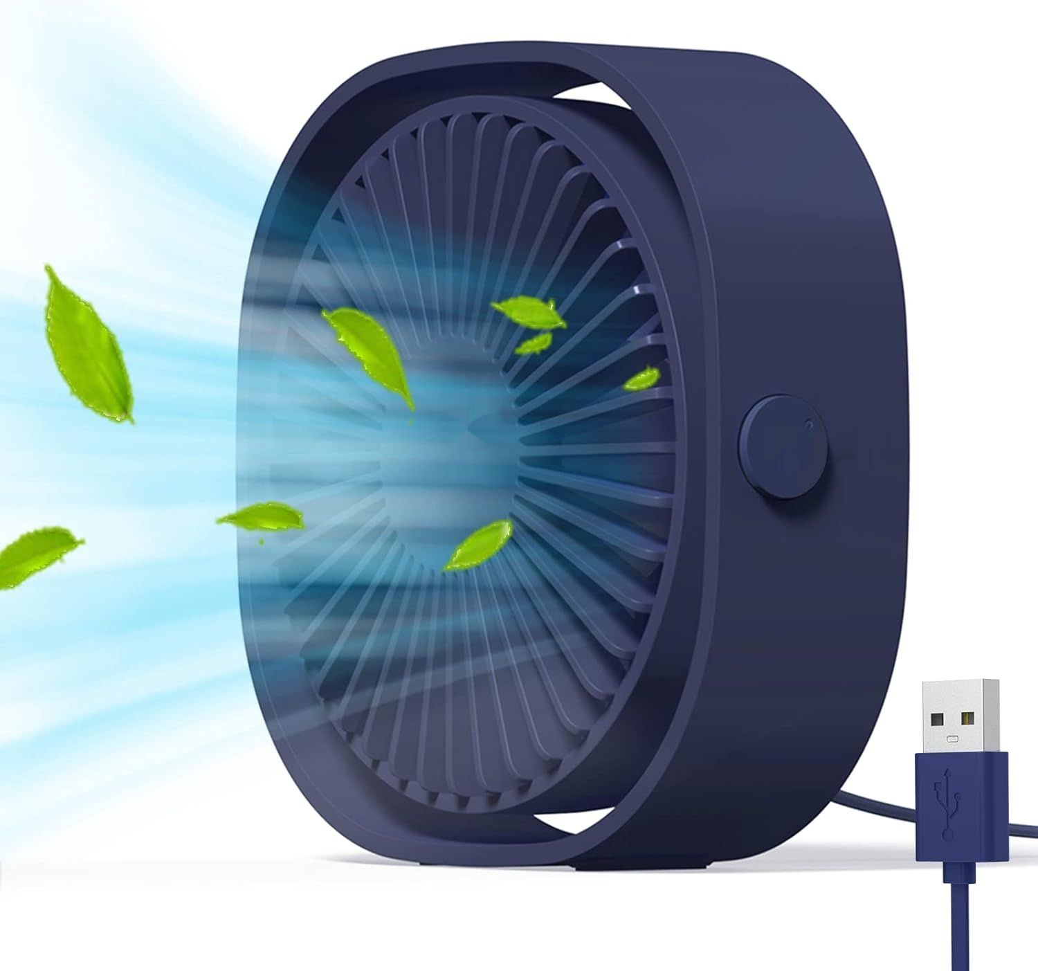 Simpeak Mini-Wentylator USB, 3 prędkości, 360° regulacja, ciemnoniebieski
