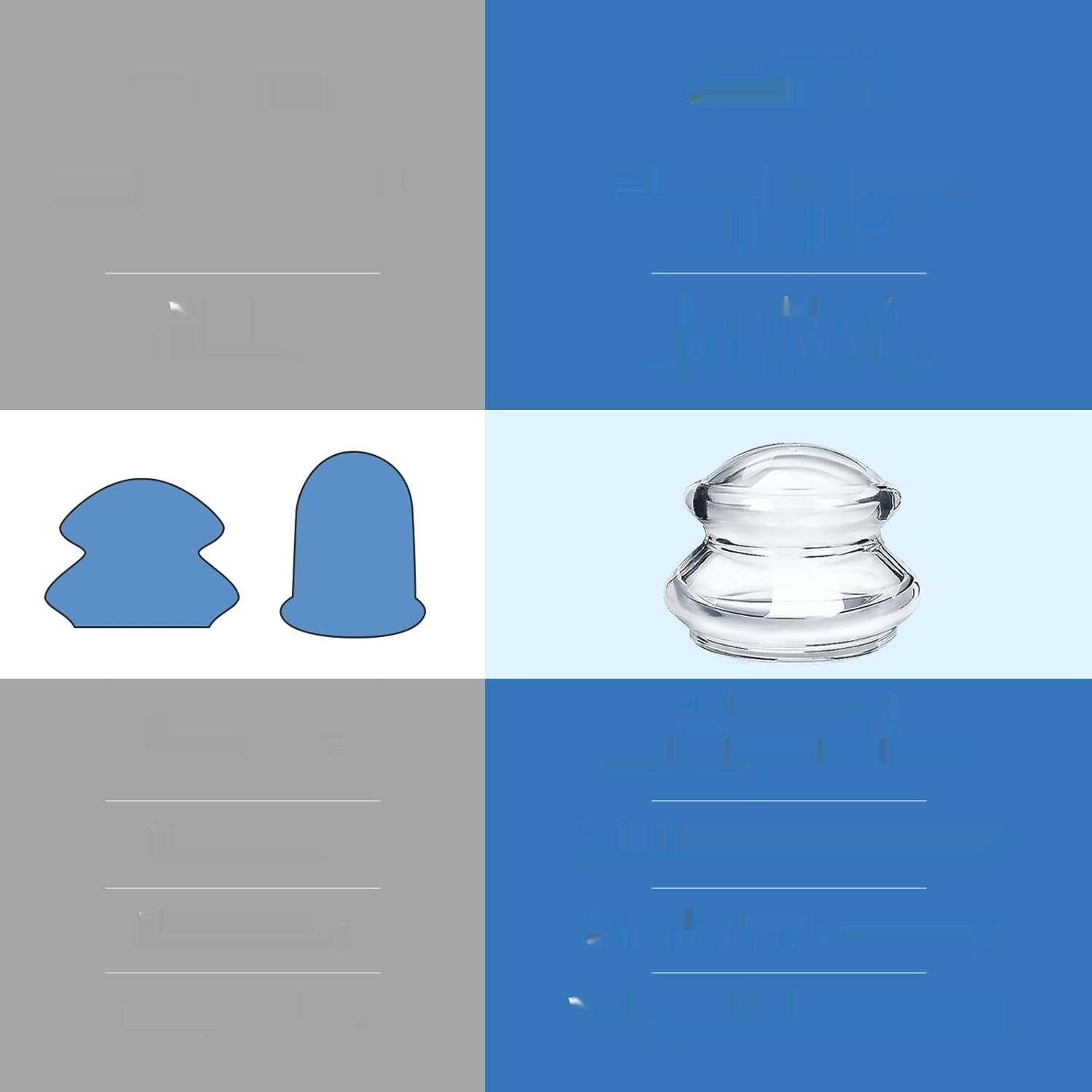 ELERA Silikonowe Bańki do Masażu, Zestaw 4 Baniek do Terapii Masażu