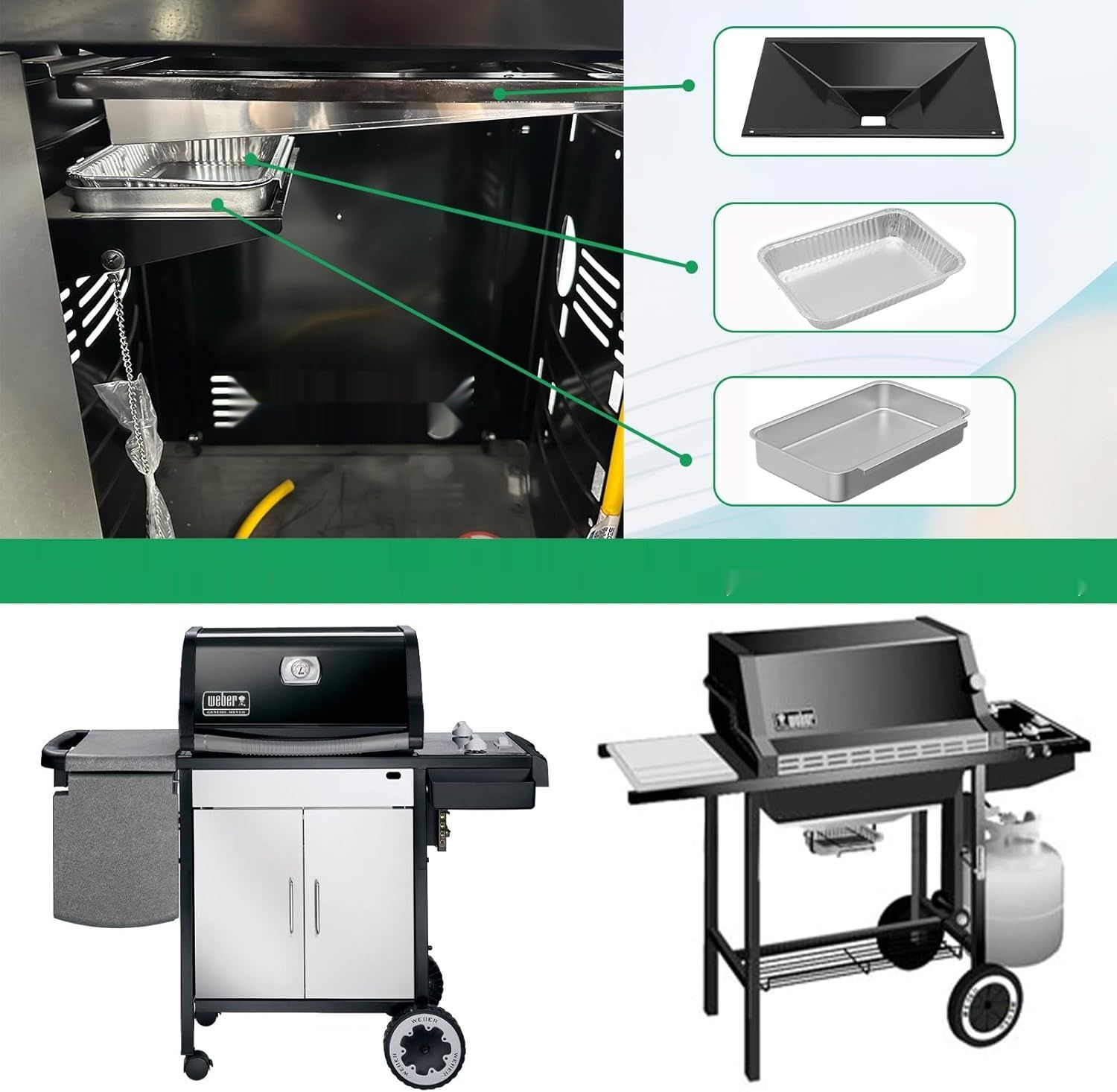 WELL GRILL 66036 Pojemnik &amp; 6415 Wkładki do Weber Genesis II serii 300