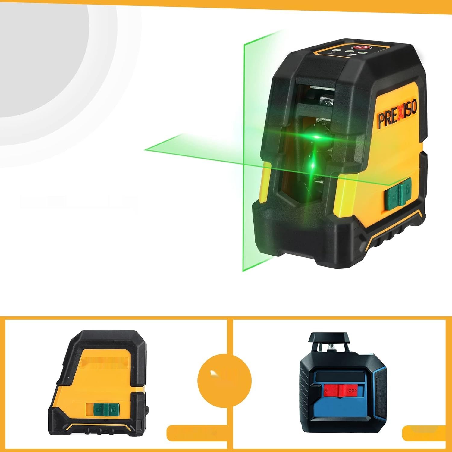 PREXISO Zielony Laser Krzyżowy 30m, Samopoziomujący Laser Liniowy