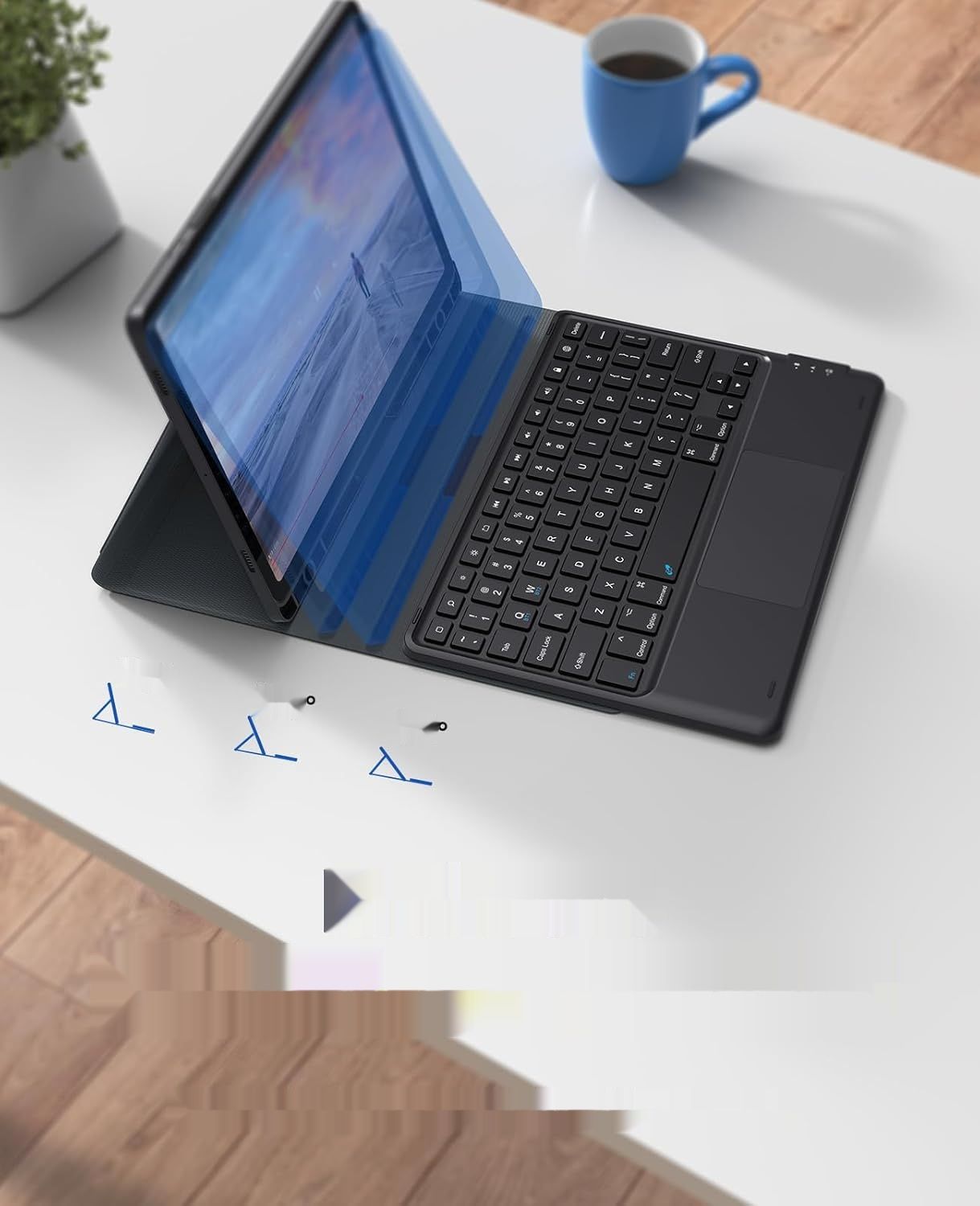 Earto Klawiatura do Samsung Galaxy Tab S9/S9 FE, Smart Touchpad, QWERTZ DE