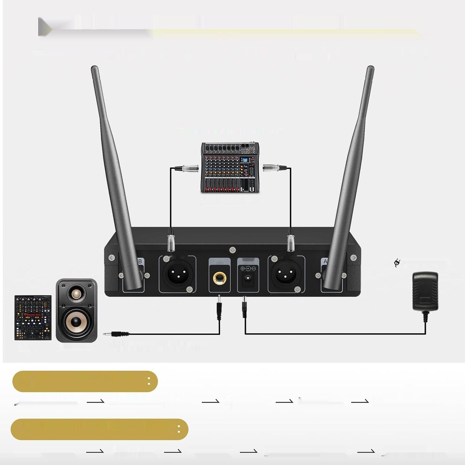 TONOR Bezprzewodowy Zestaw Mikrofonowy UHF z Nadajnikiem Bodypack.