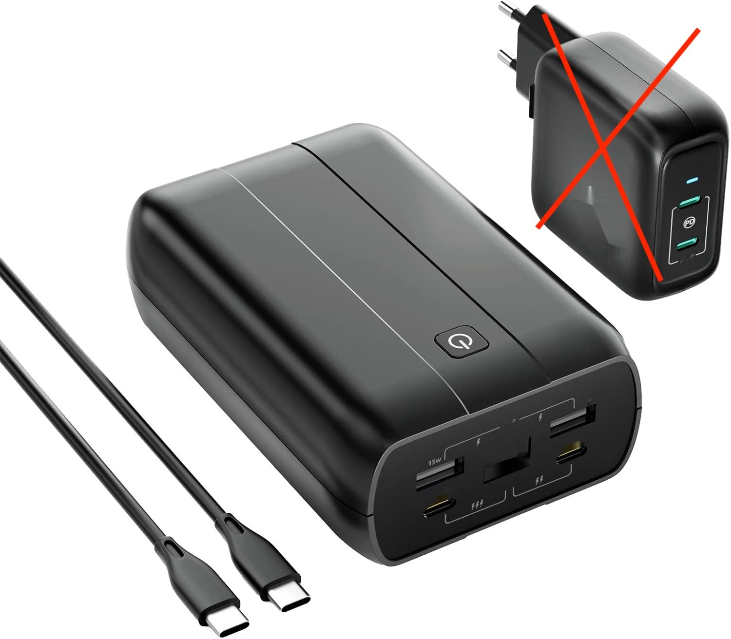 imuto 100W, power bank z zestawem ładowarek USB-C 90W для MacBook Pro/Air.