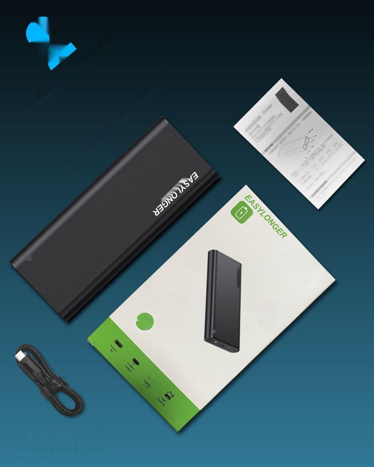 EASYLONGER Power Bank do Laptopa 26800 mAh PD100W Szybkie Ładowanie