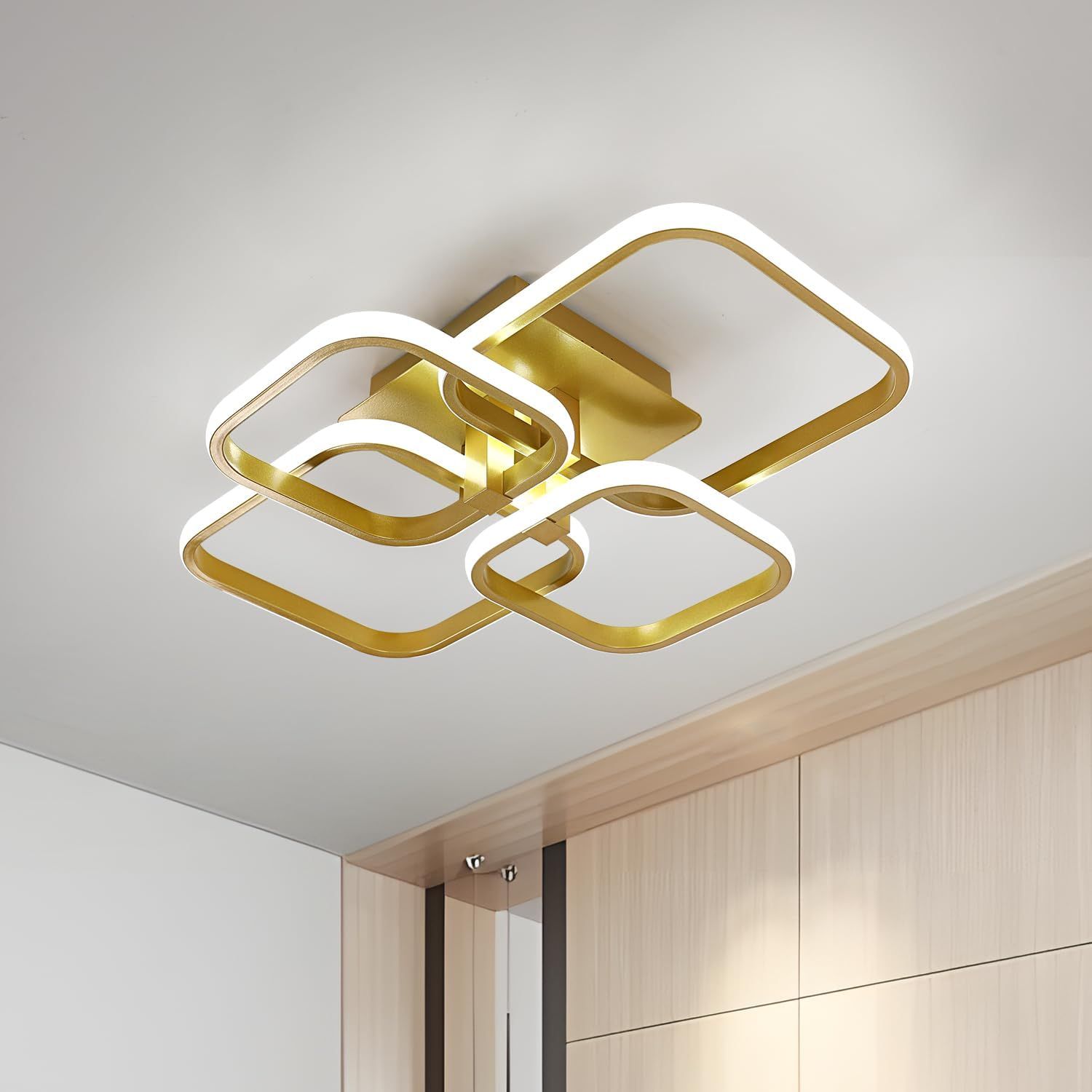 Comely LED lampa sufitowa, 4 żarówki, 48 W, 5400 LM, 3000 K ciepła biel