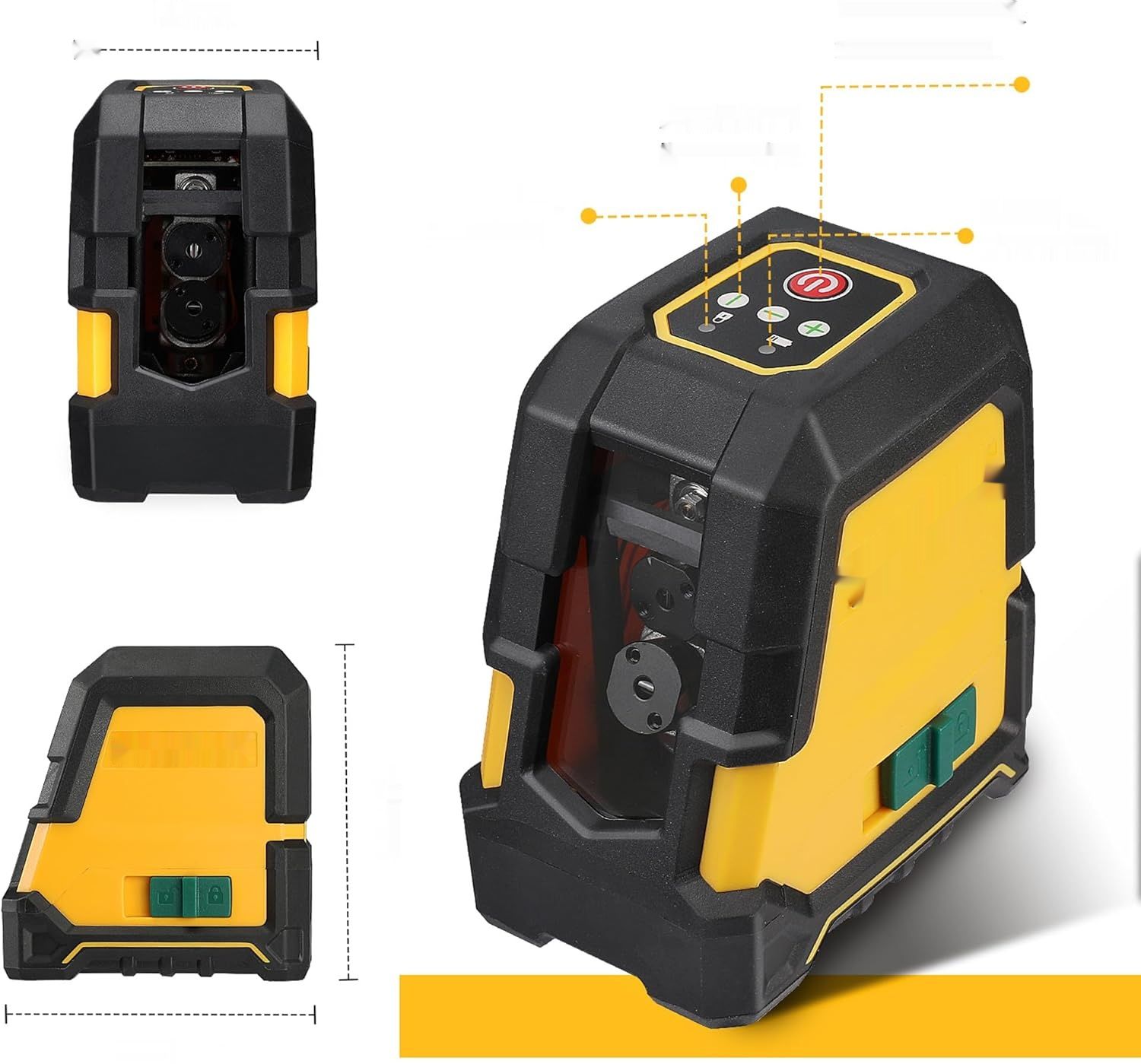 PREXISO Zielony Laser Krzyżowy 30m, Samopoziomujący Laser Liniowy