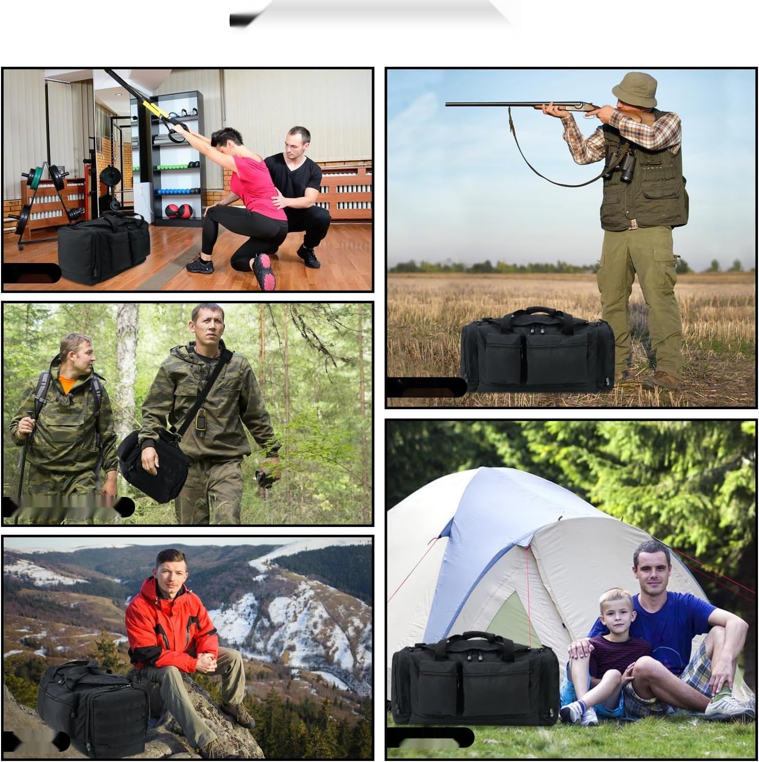 Taktyczna torba Duffel 40L Molle czarna ulepszona